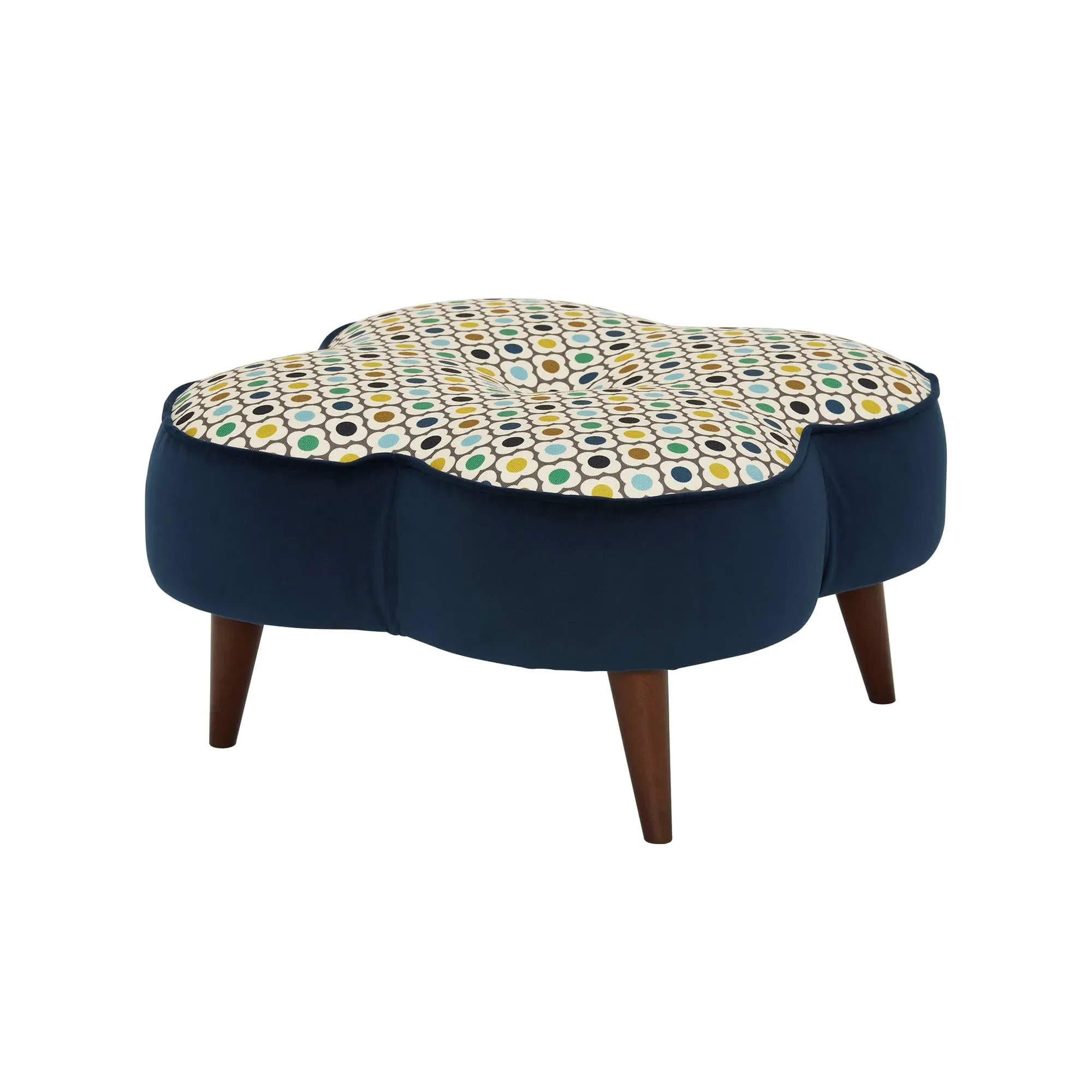 Orla Kiely Daisy Large Stool - Blue Fabric image
