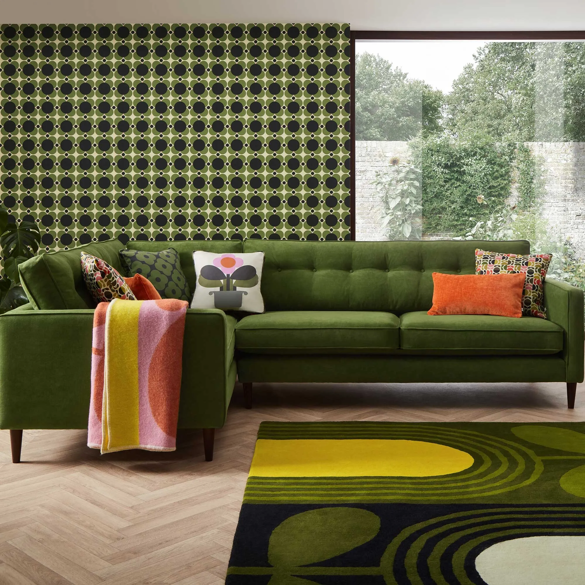 Orla Kiely Ebben RHF Corner Sofa - Fabric