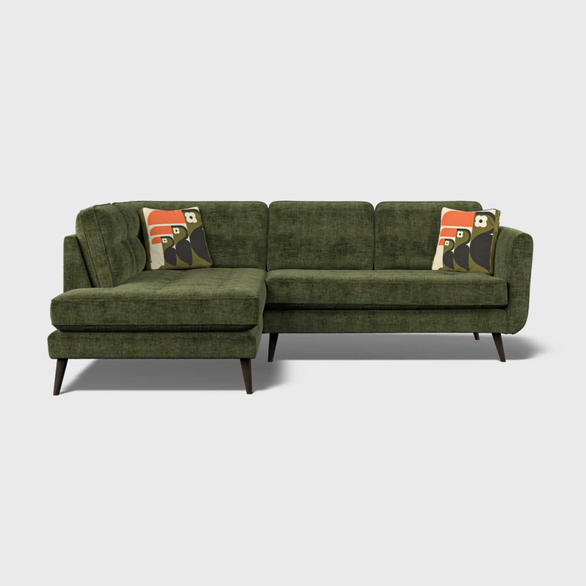 Orla Kiely Ivy Corner Sofa Left - Green, Fabric