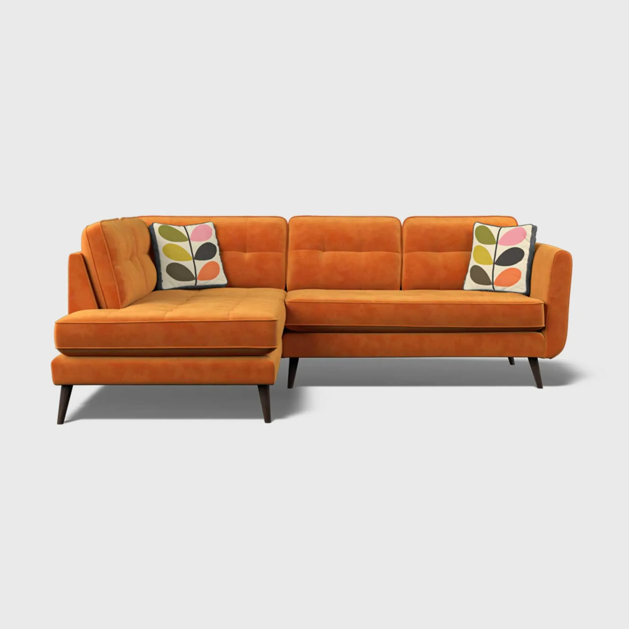 Orla Kiely Ivy Corner Sofa Left - Orange, Fabric