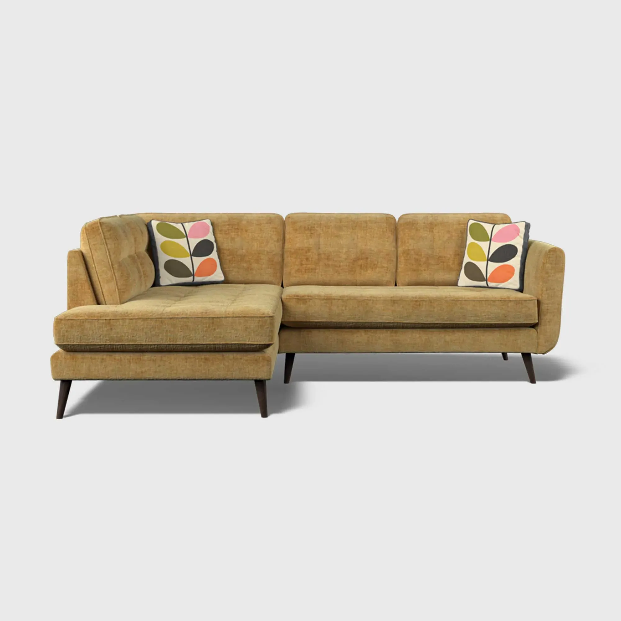 Orla Kiely Ivy Corner Sofa Left - Yellow, Fabric