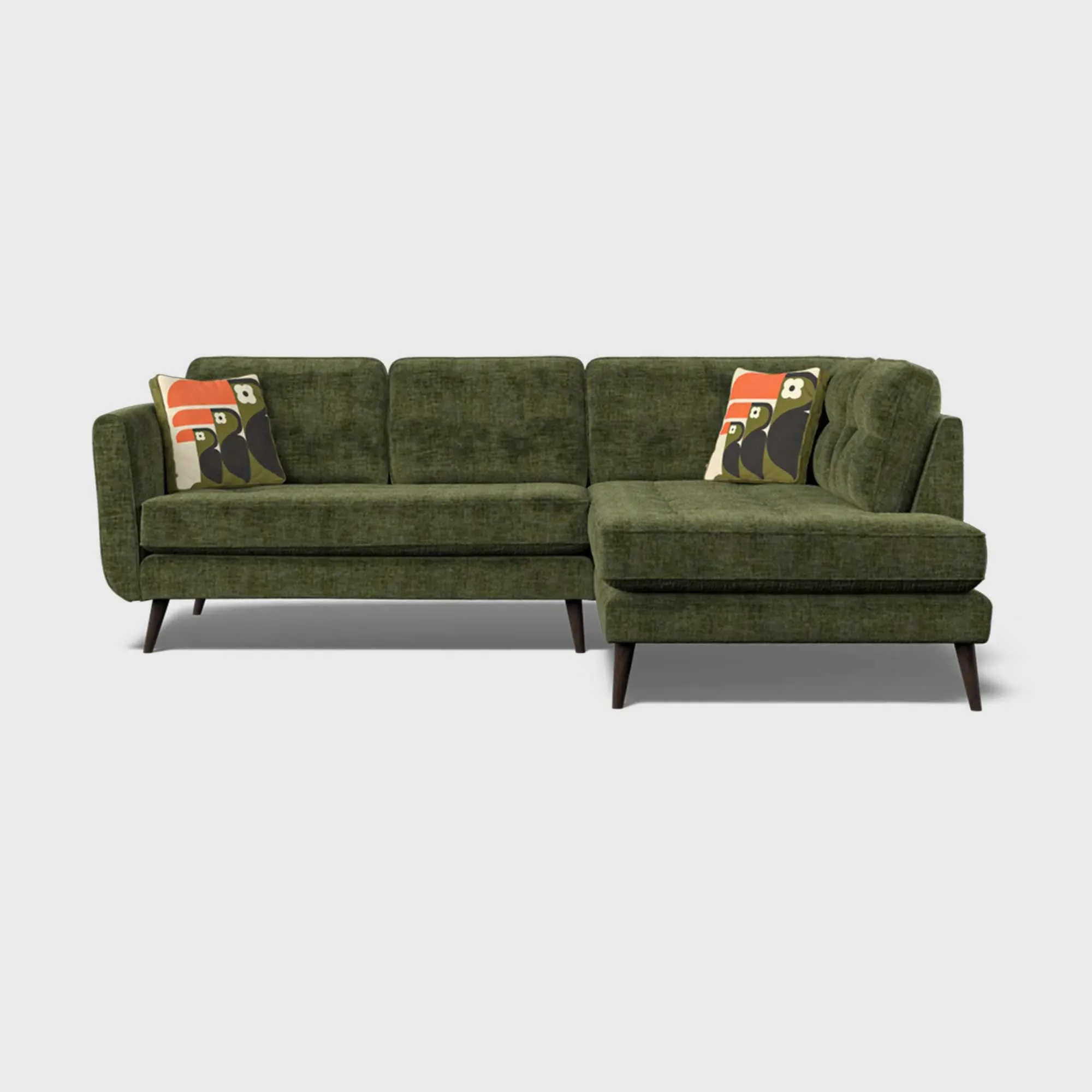 Orla Kiely Ivy Corner Sofa Right - Green, Fabric
