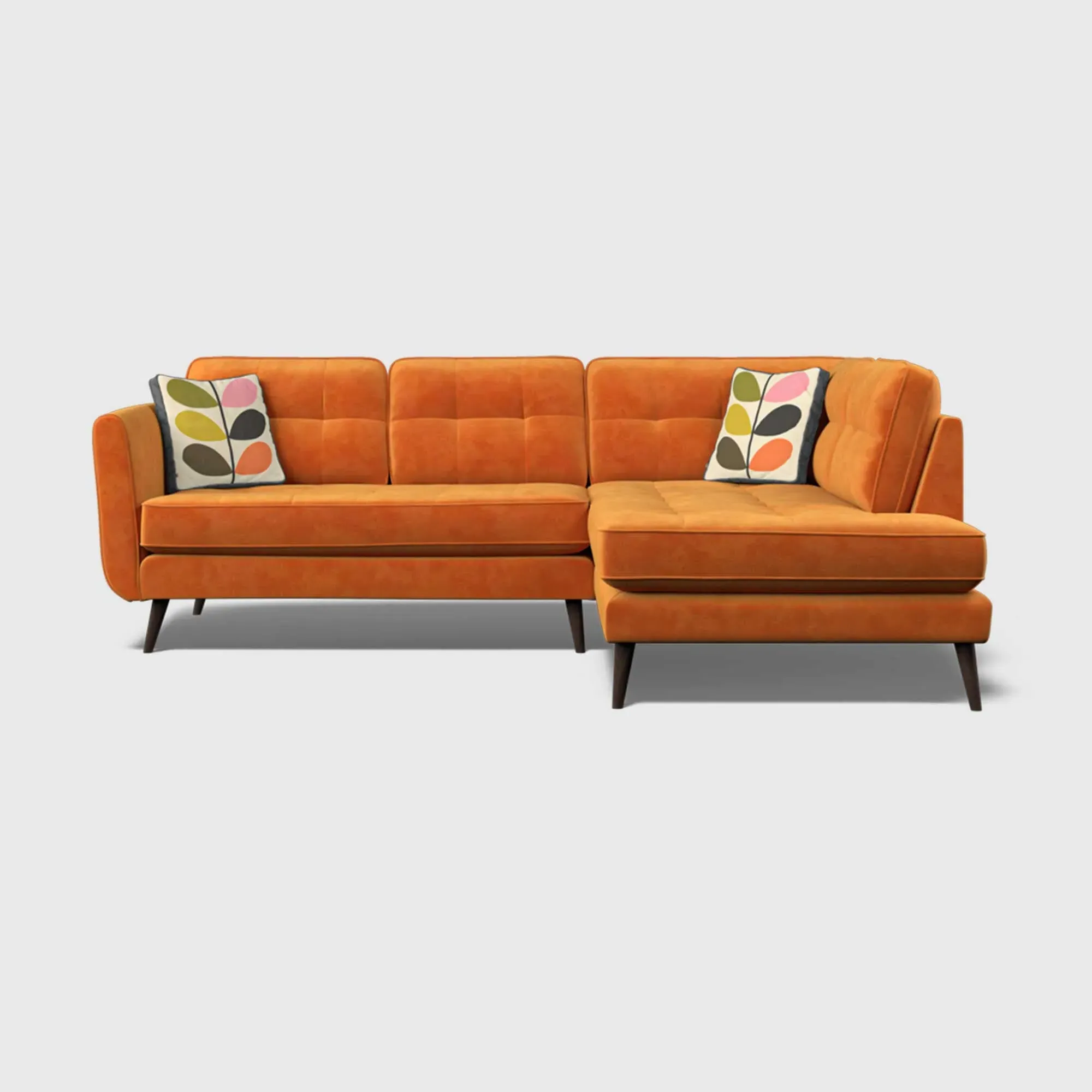 Orla Kiely Ivy Corner Sofa Right - Orange, Fabric