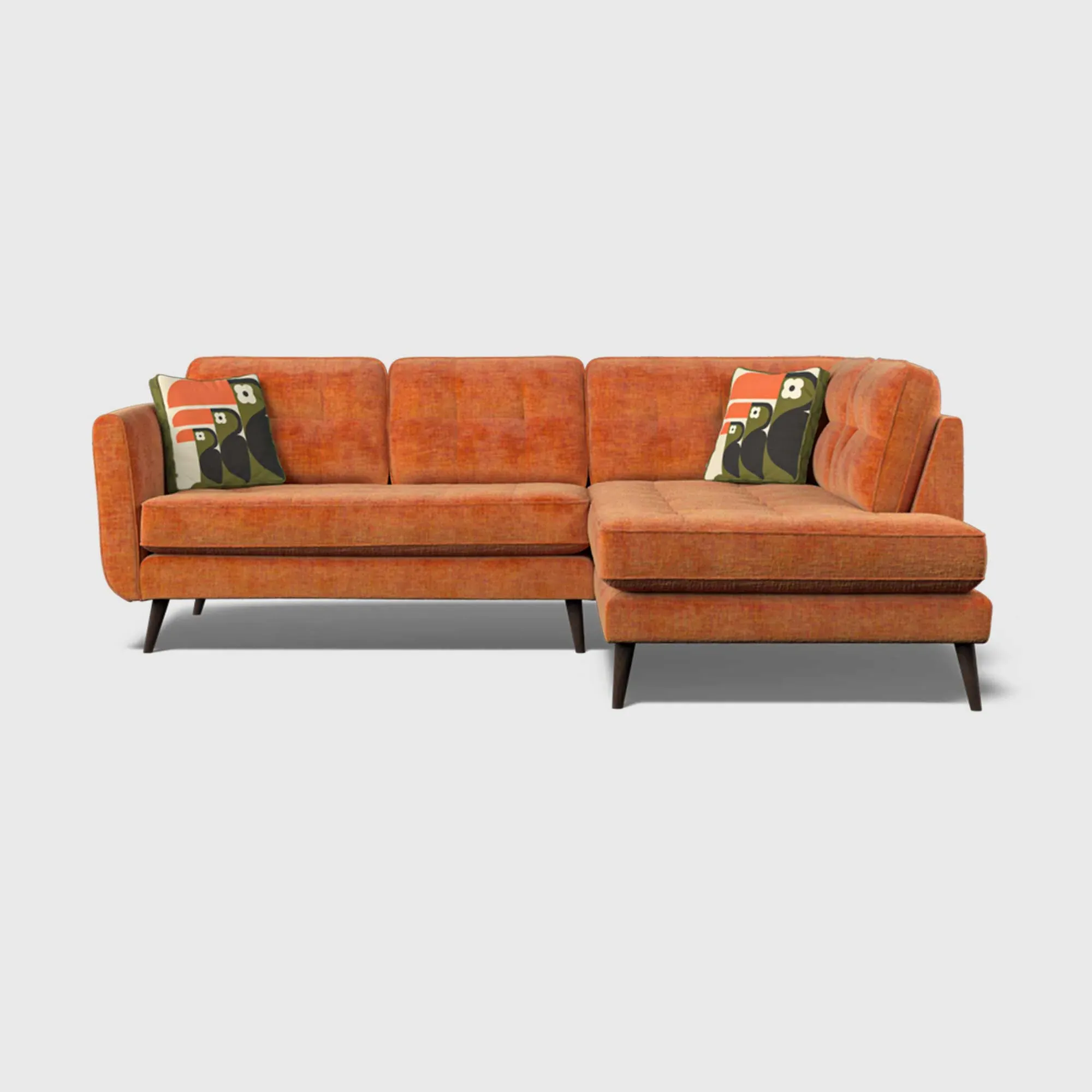 Orla Kiely Ivy Corner Sofa Right - Orange, Fabric
