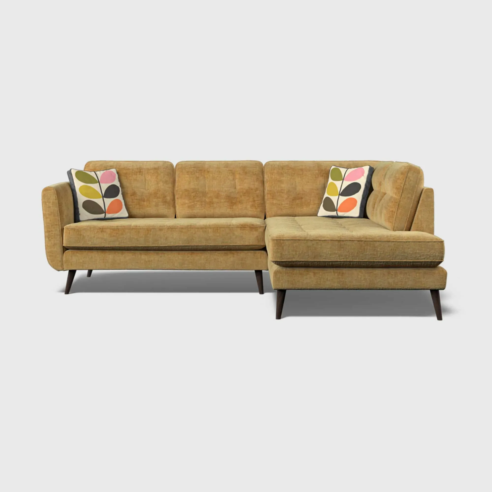 Orla Kiely Ivy Corner Sofa Right - Yellow, Fabric