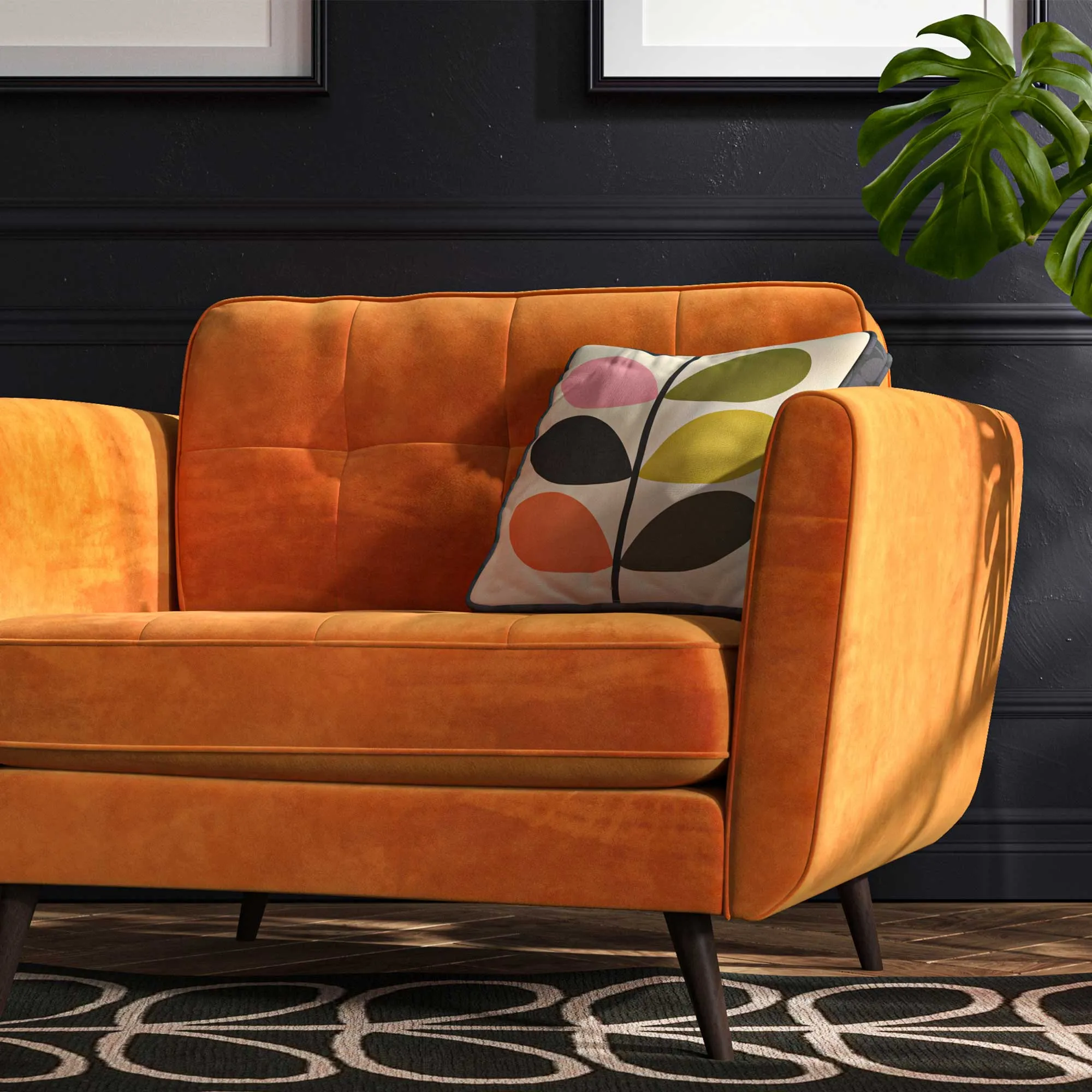 Orla Kiely Ivy Snuggler - Orange, Fabric