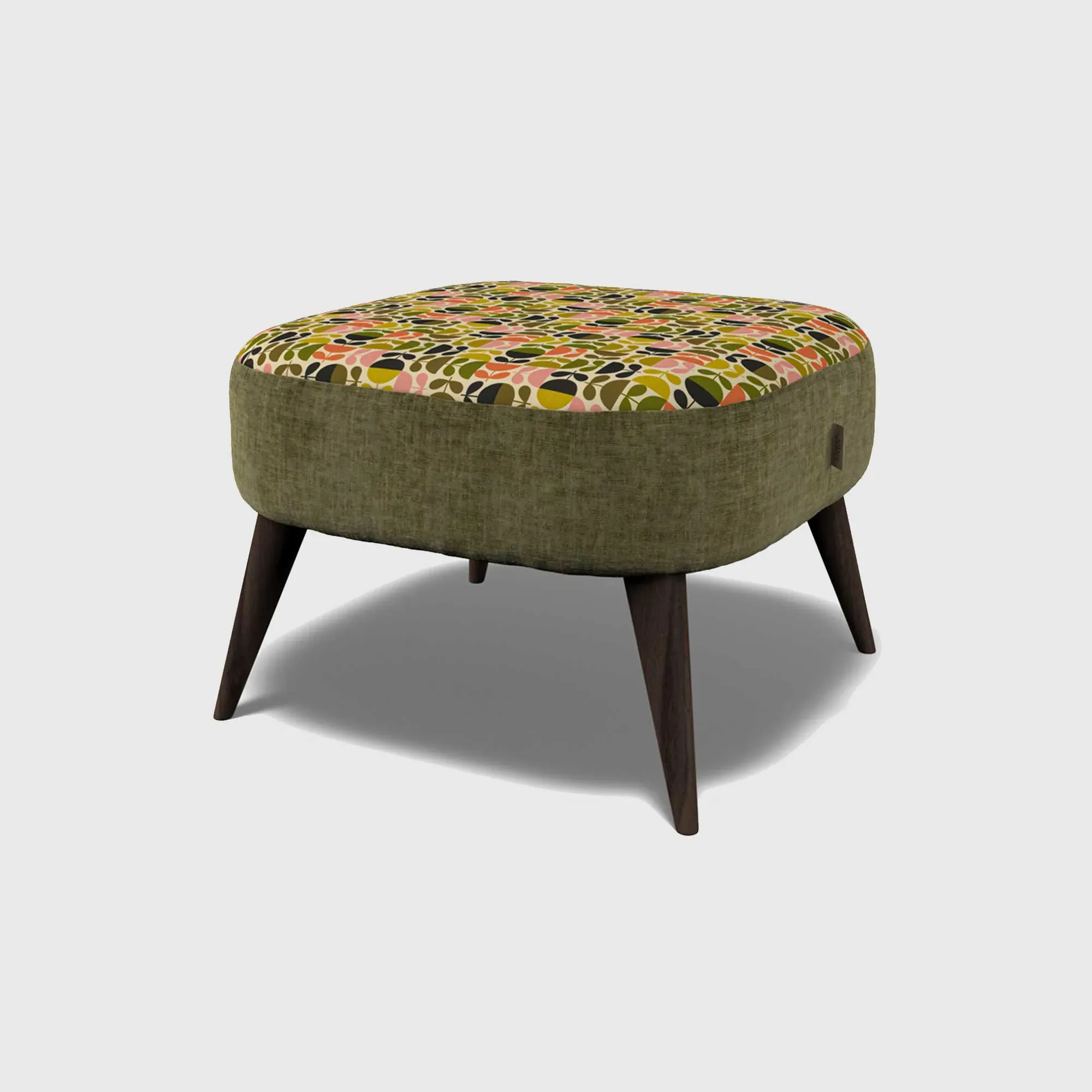 Orla Kiely Leap Footstool - Green, Fabric image