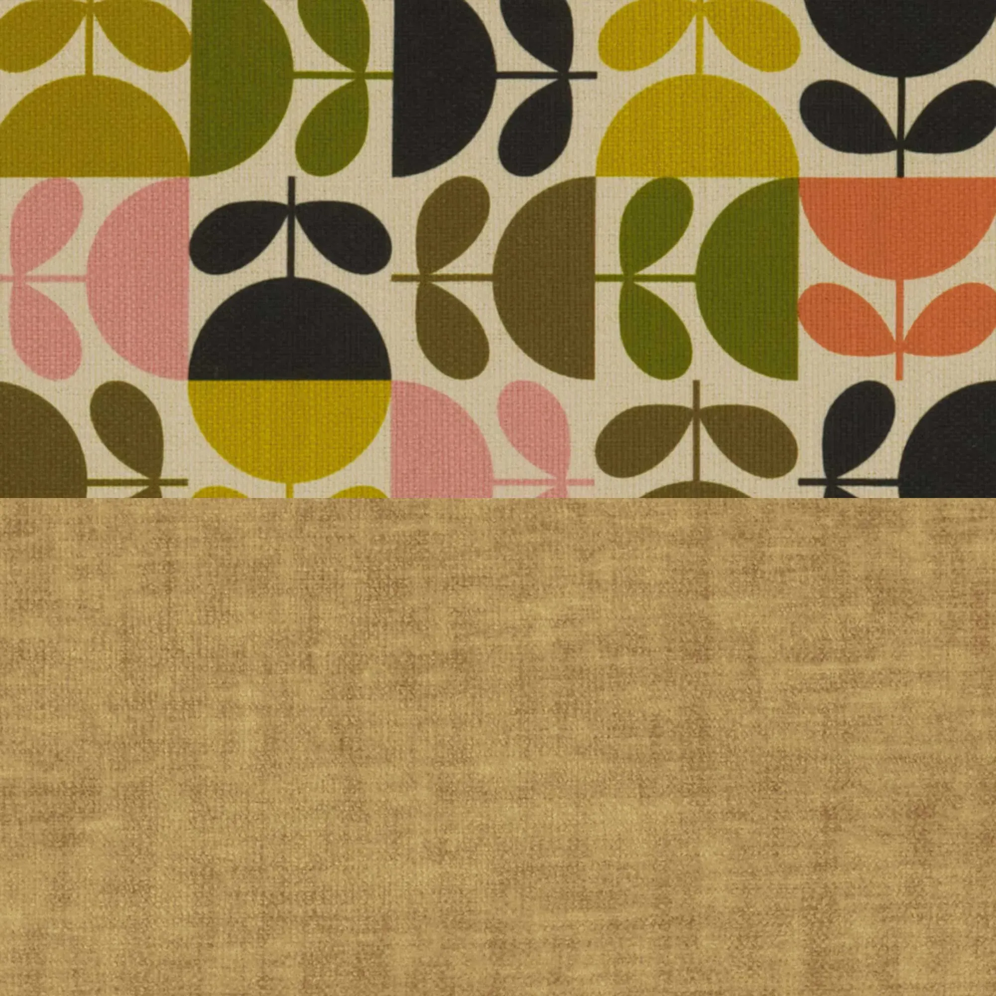 Orla Kiely Leap Footstool - Yellow, Fabric