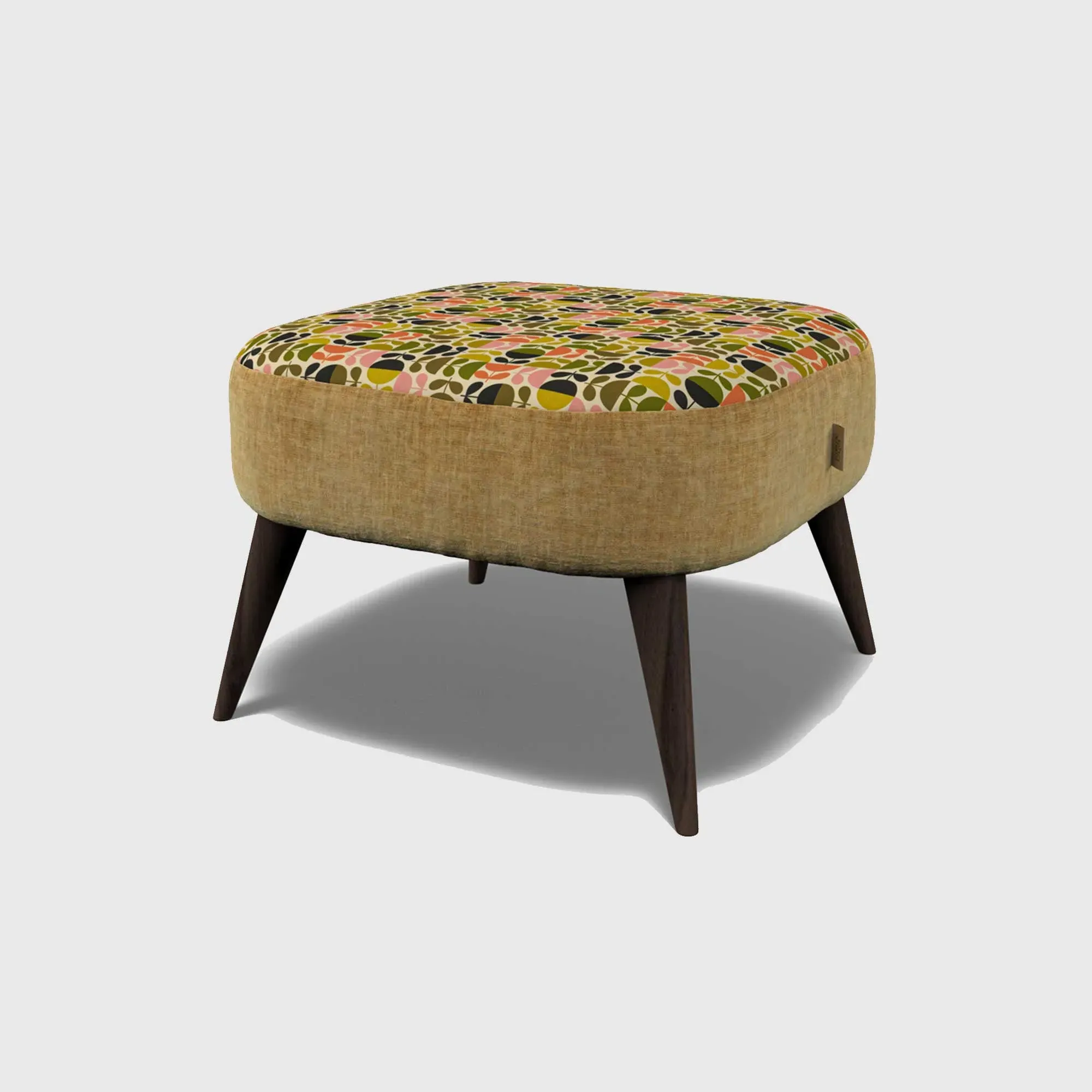 Orla Kiely Leap Footstool - Yellow, Fabric