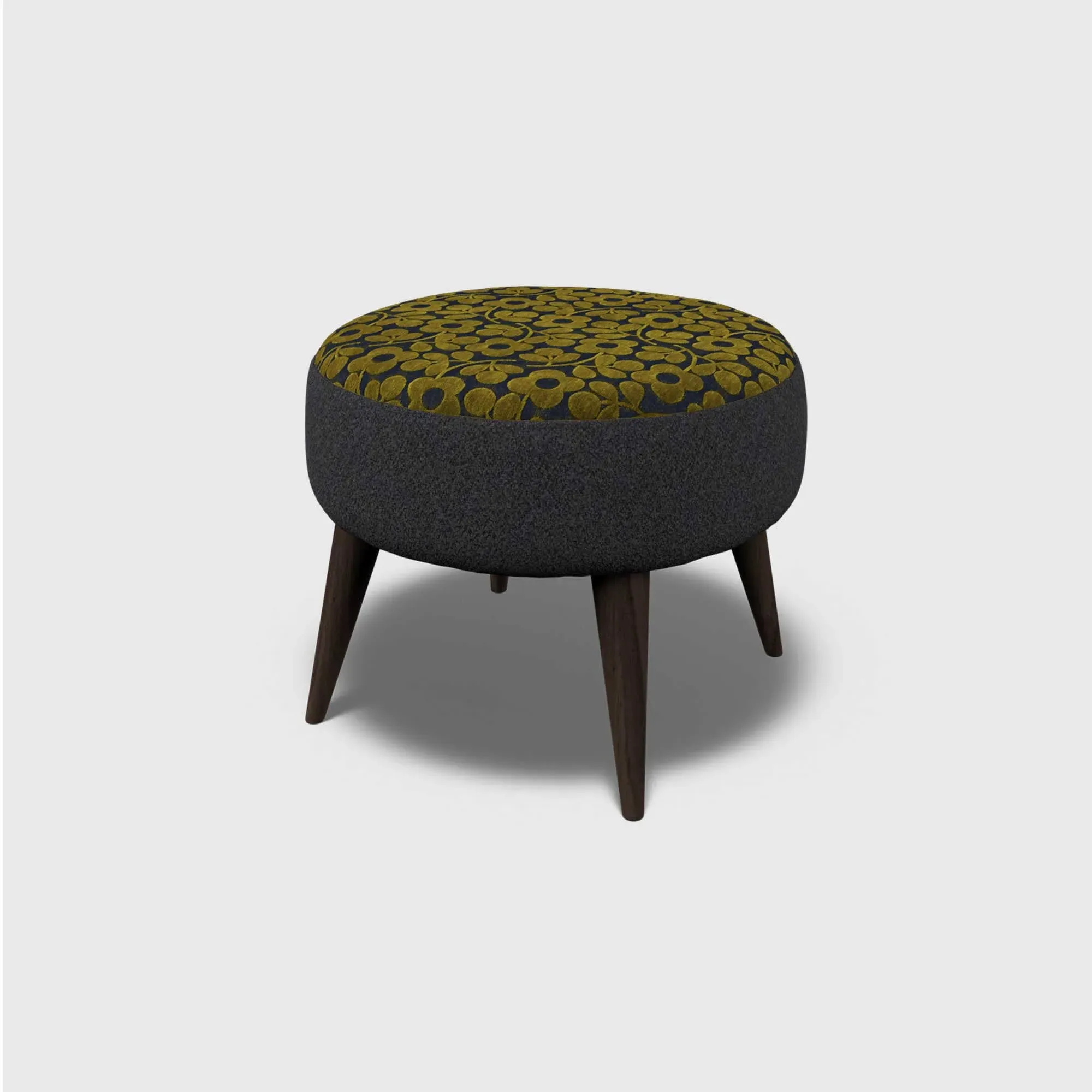 Orla Kiely Roundwood Footstool - Blue, Fabric image