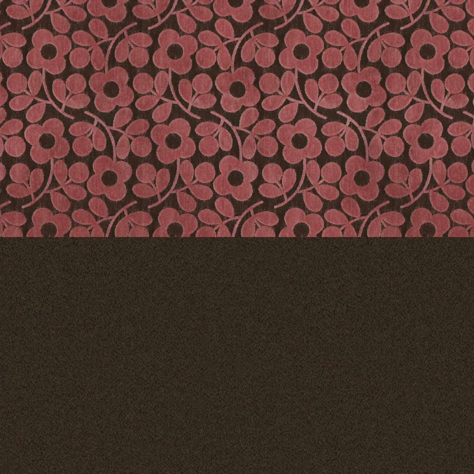 Orla Kiely Roundwood Footstool - Brown, Fabric