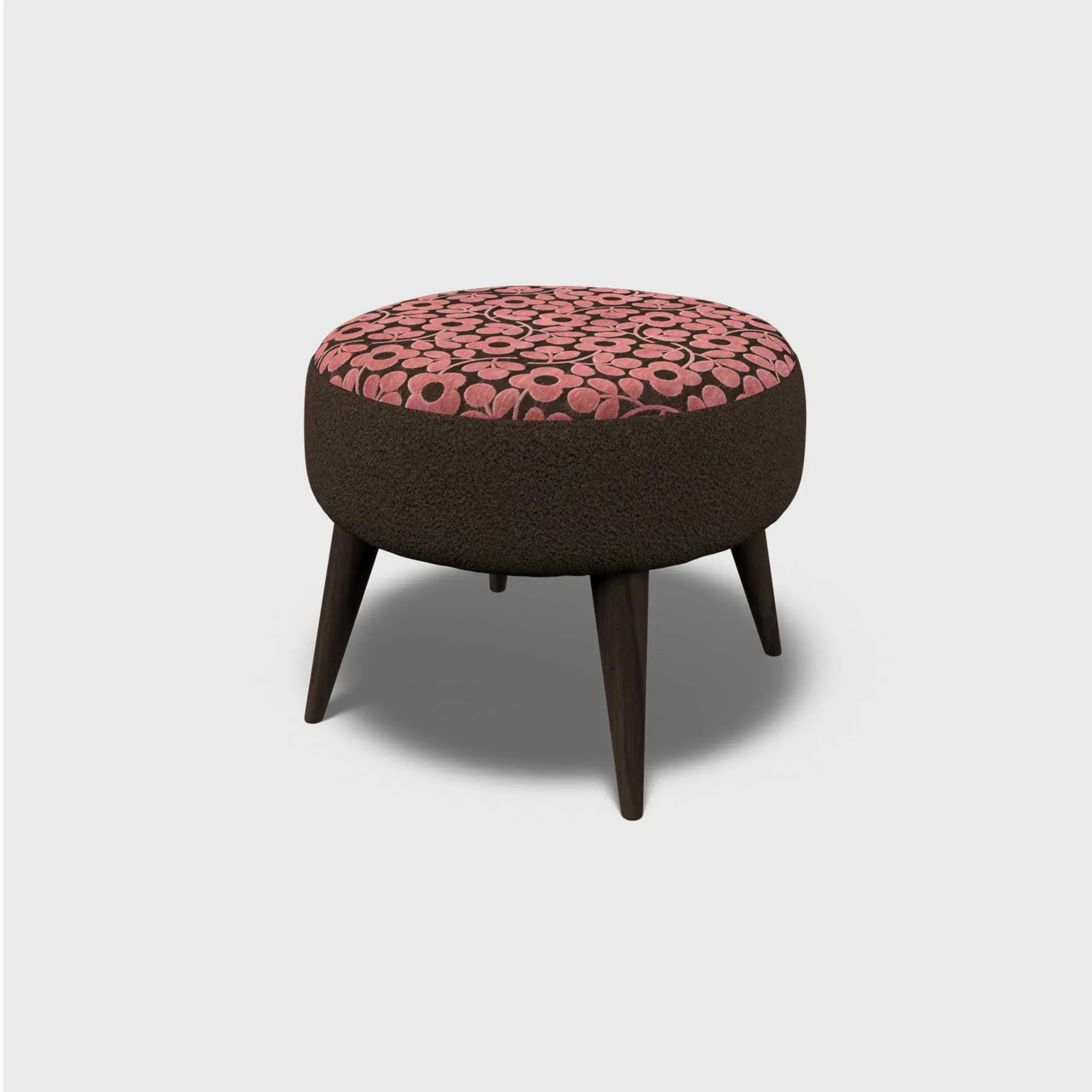 Orla Kiely Roundwood Footstool - Brown, Fabric