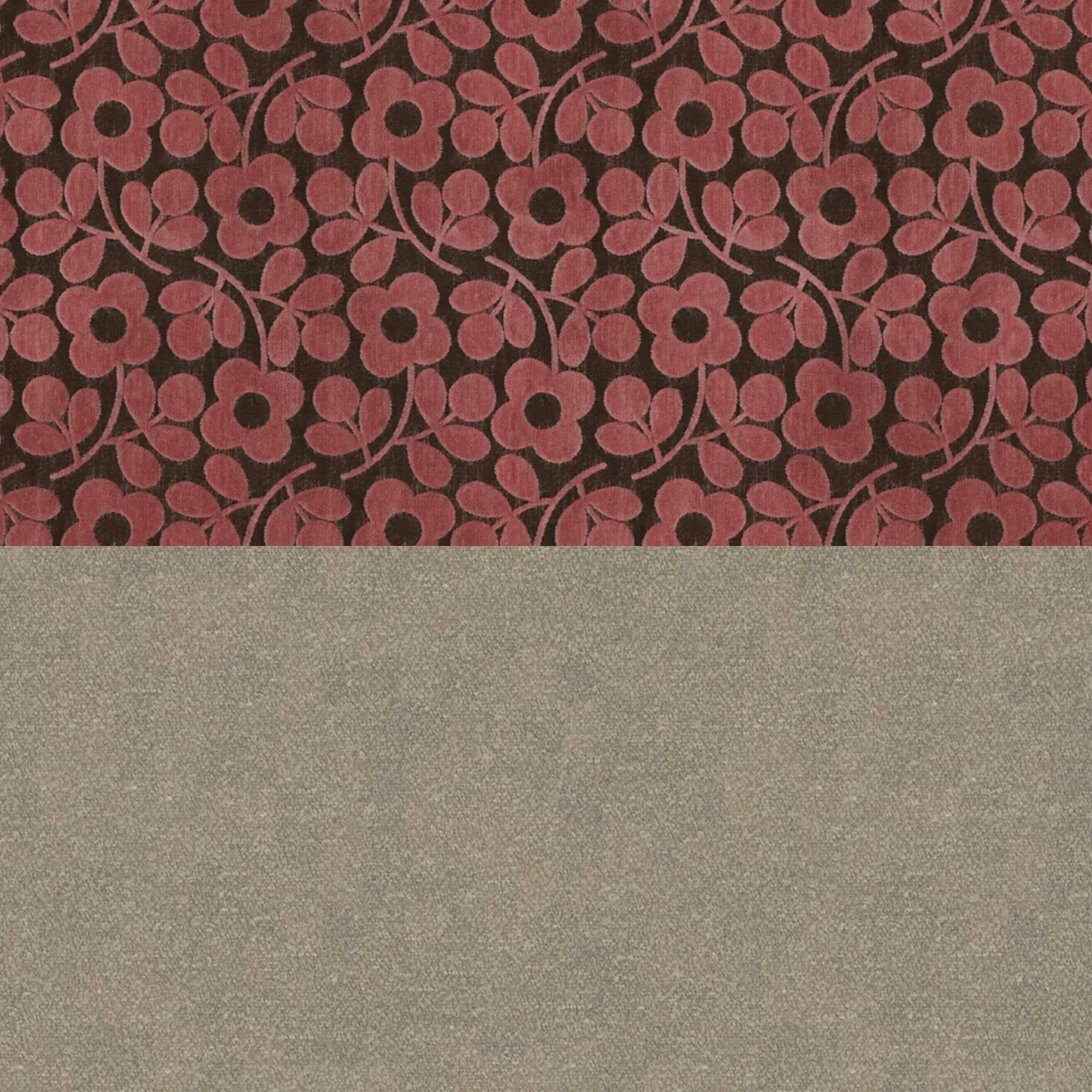 Orla Kiely Roundwood Footstool - Grey, Fabric