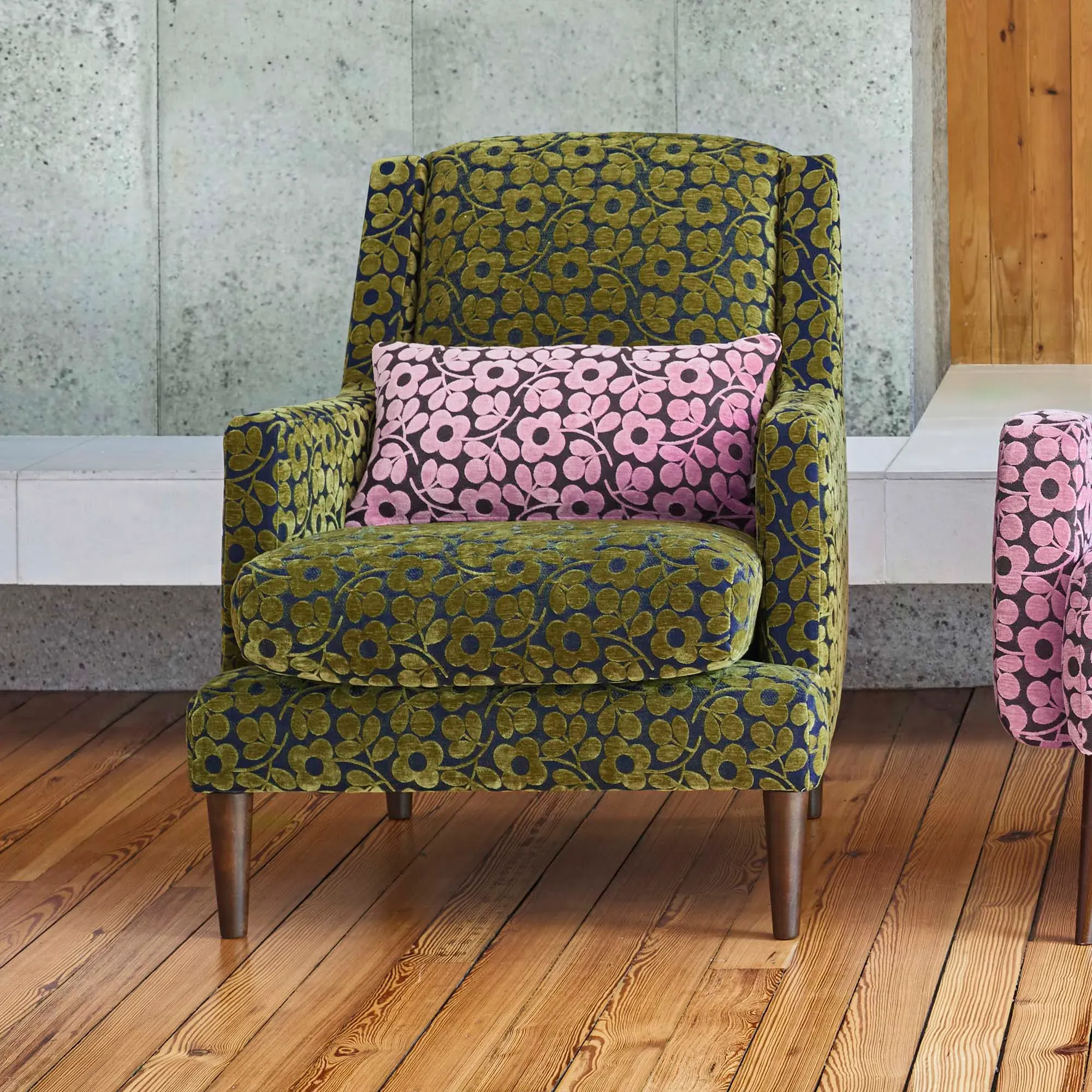 Orla Kiely Spiddal Accent Chair - Green, Fabric