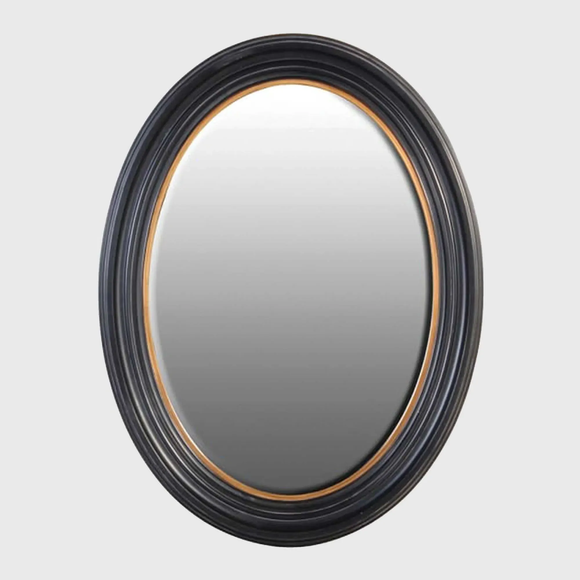 Oval Mirror - Black, Paulownia Wood image
