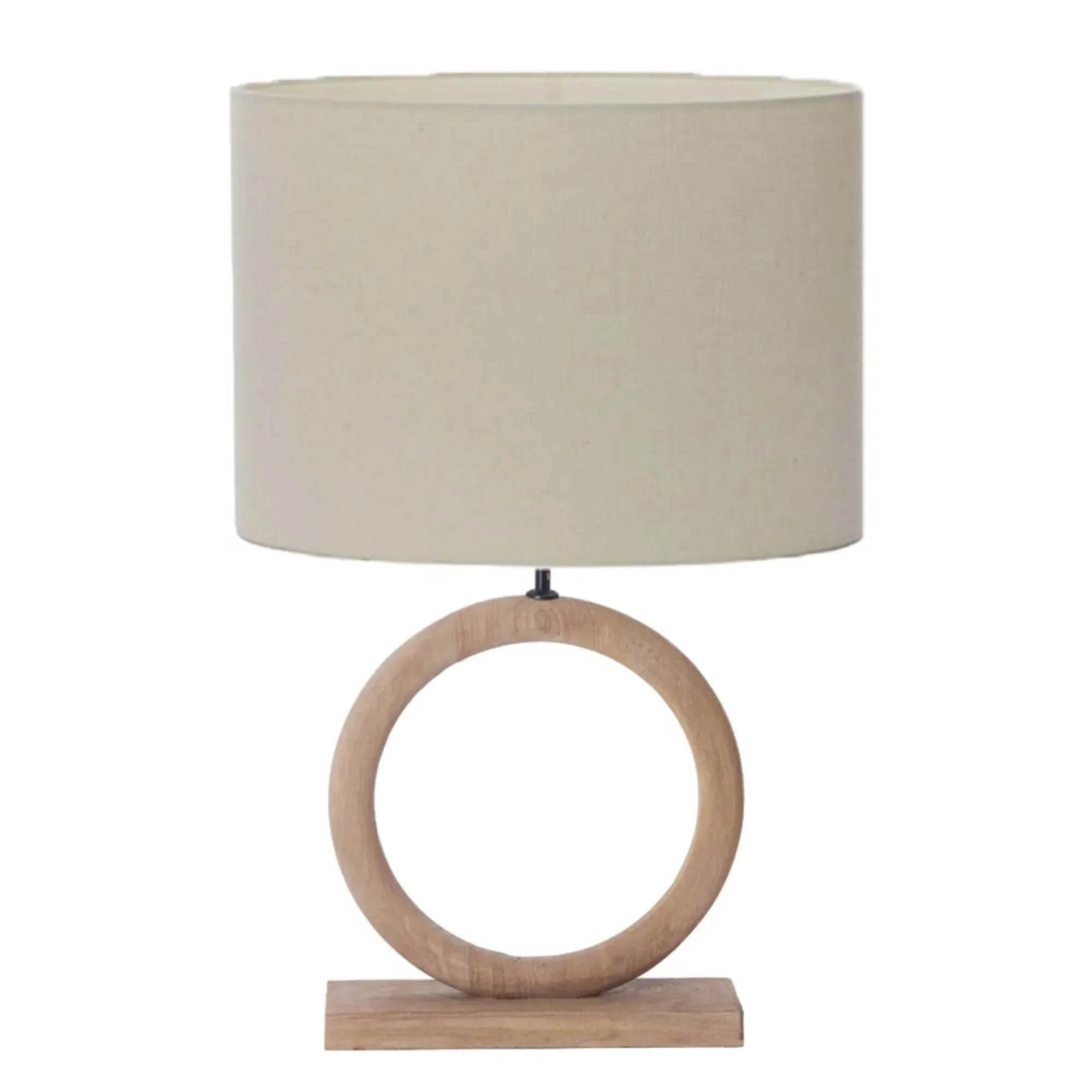 Oversized Circle Table Lamp - Neutral, Mango Wood image