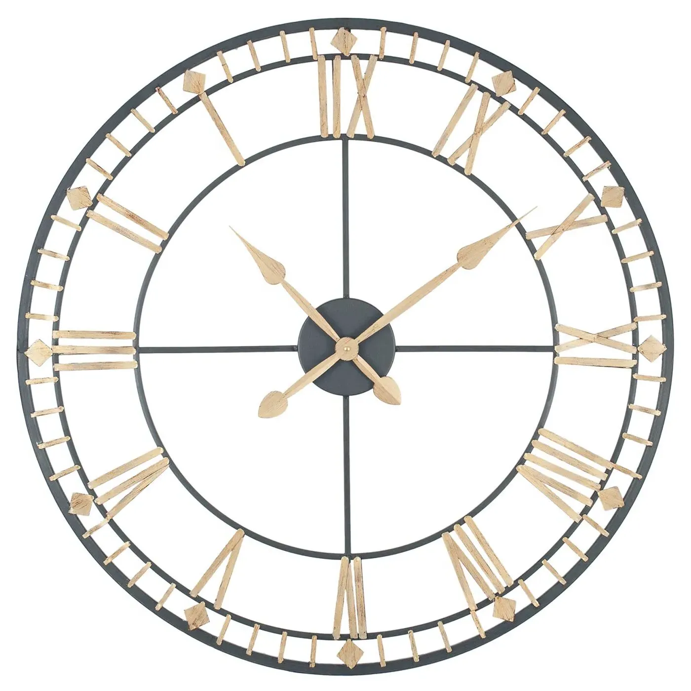Oversized Skeleton Wall Clock - Black, Metal product