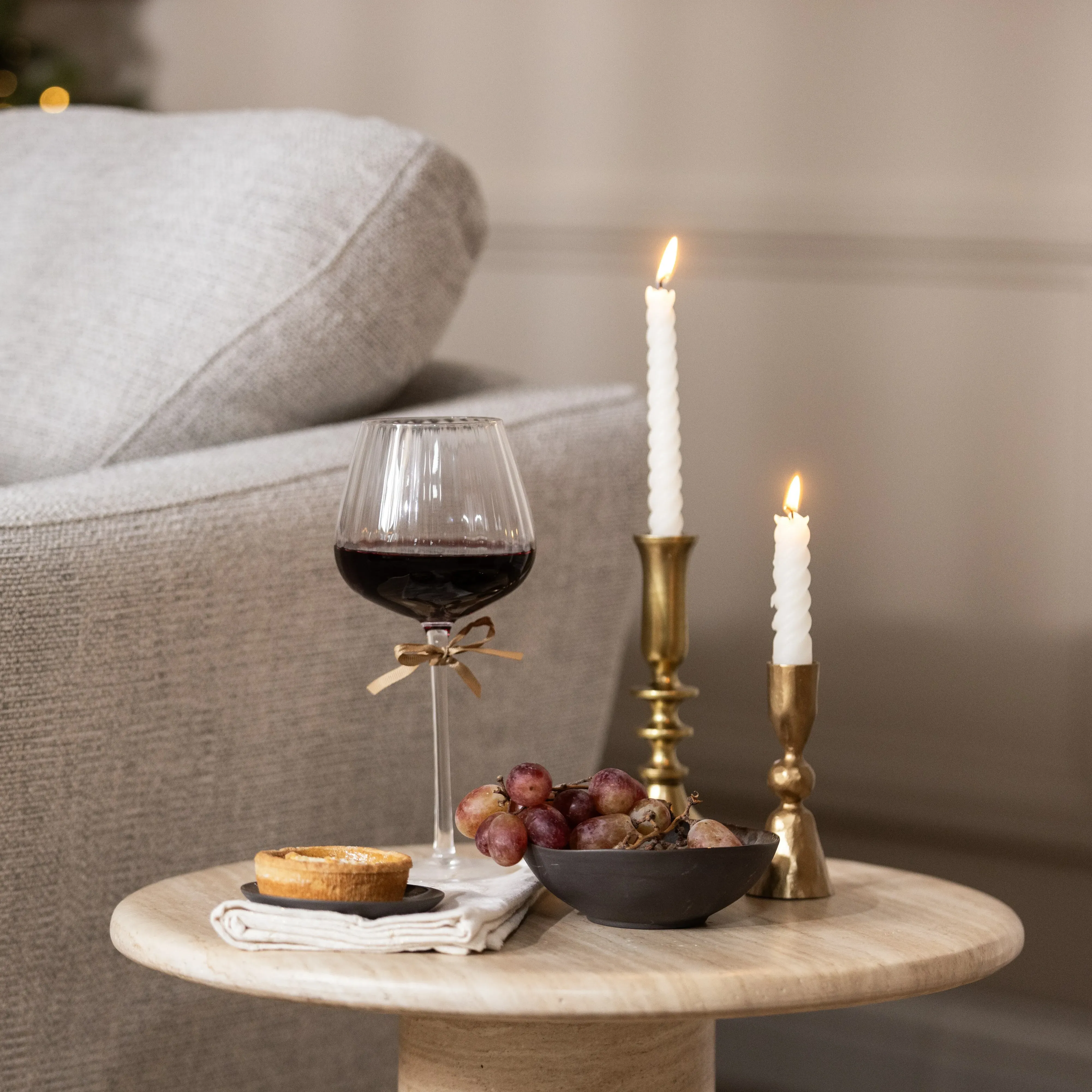 Pair Brass Effect Candlesticks - Gold, Metal