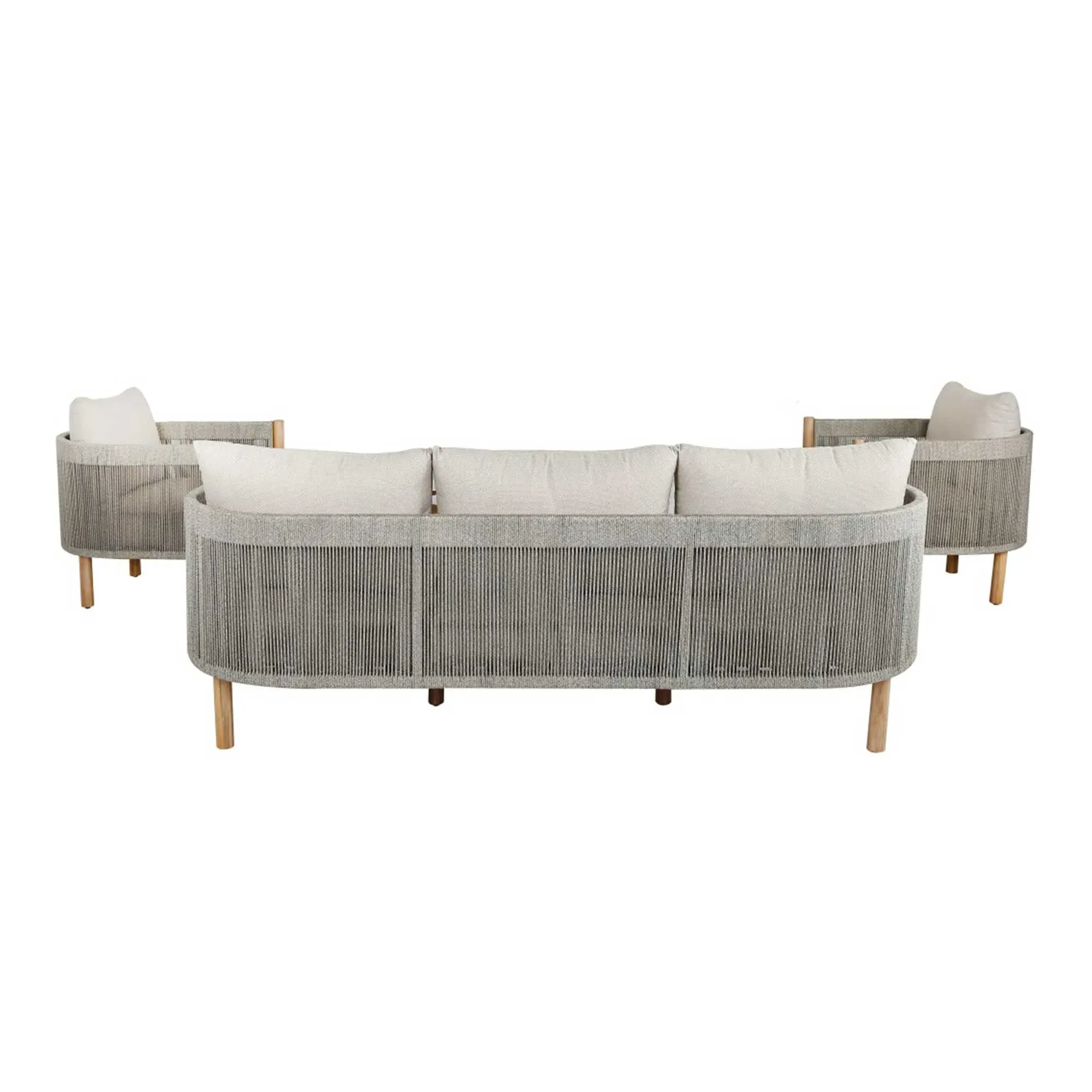 Palmyra Outdoor Lounge Set - Grey, Acacia Wood