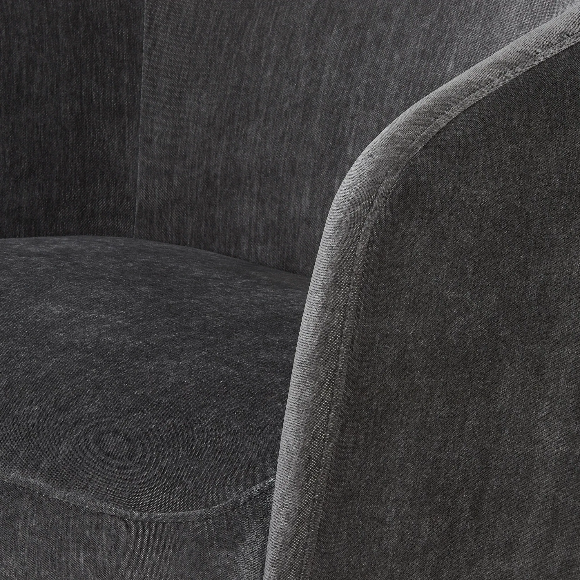 Pellaro Swivel Armchair - Grey, Fabric