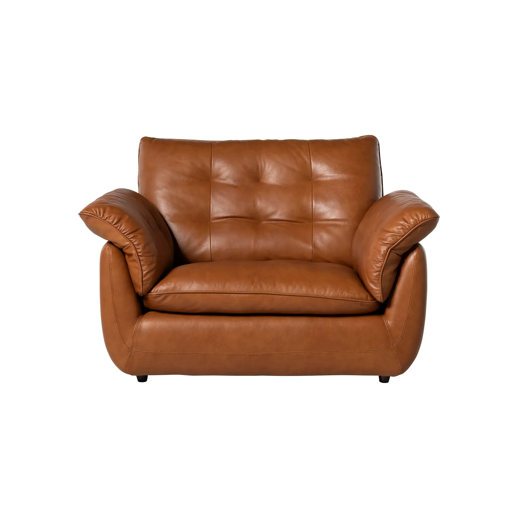 Pelle 1.25 Arm Armchair - Brown, Leather