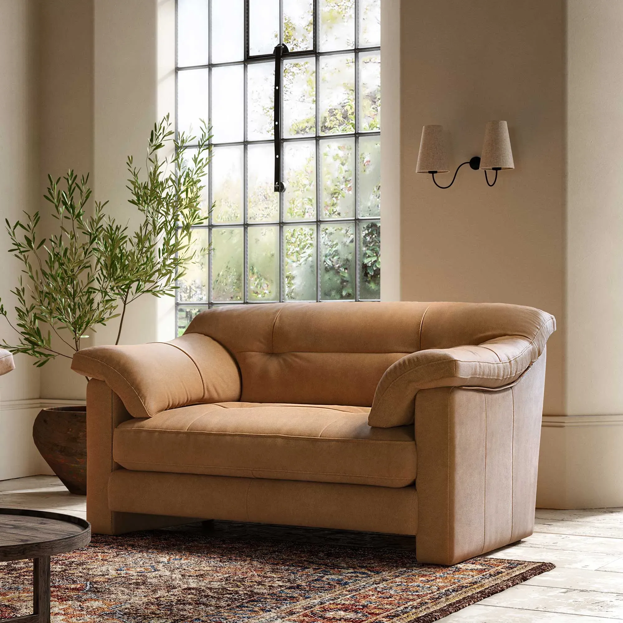 Penley Lounge Armchair - Brown, Leather