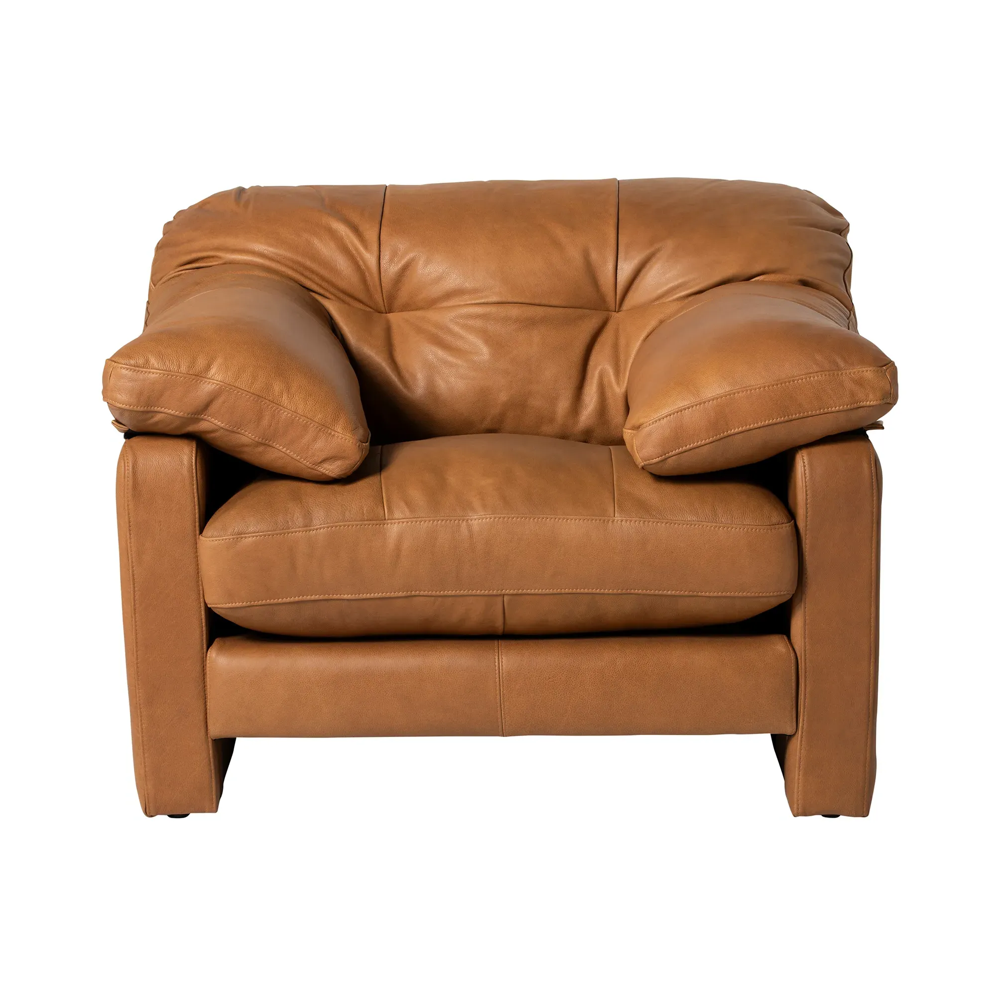 Penley Lounge Armchair - Brown, Leather