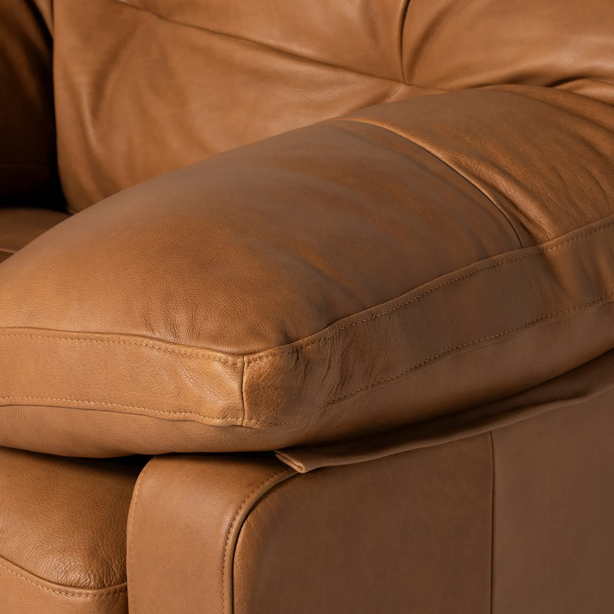 Penley Lounge Armchair - Brown, Leather