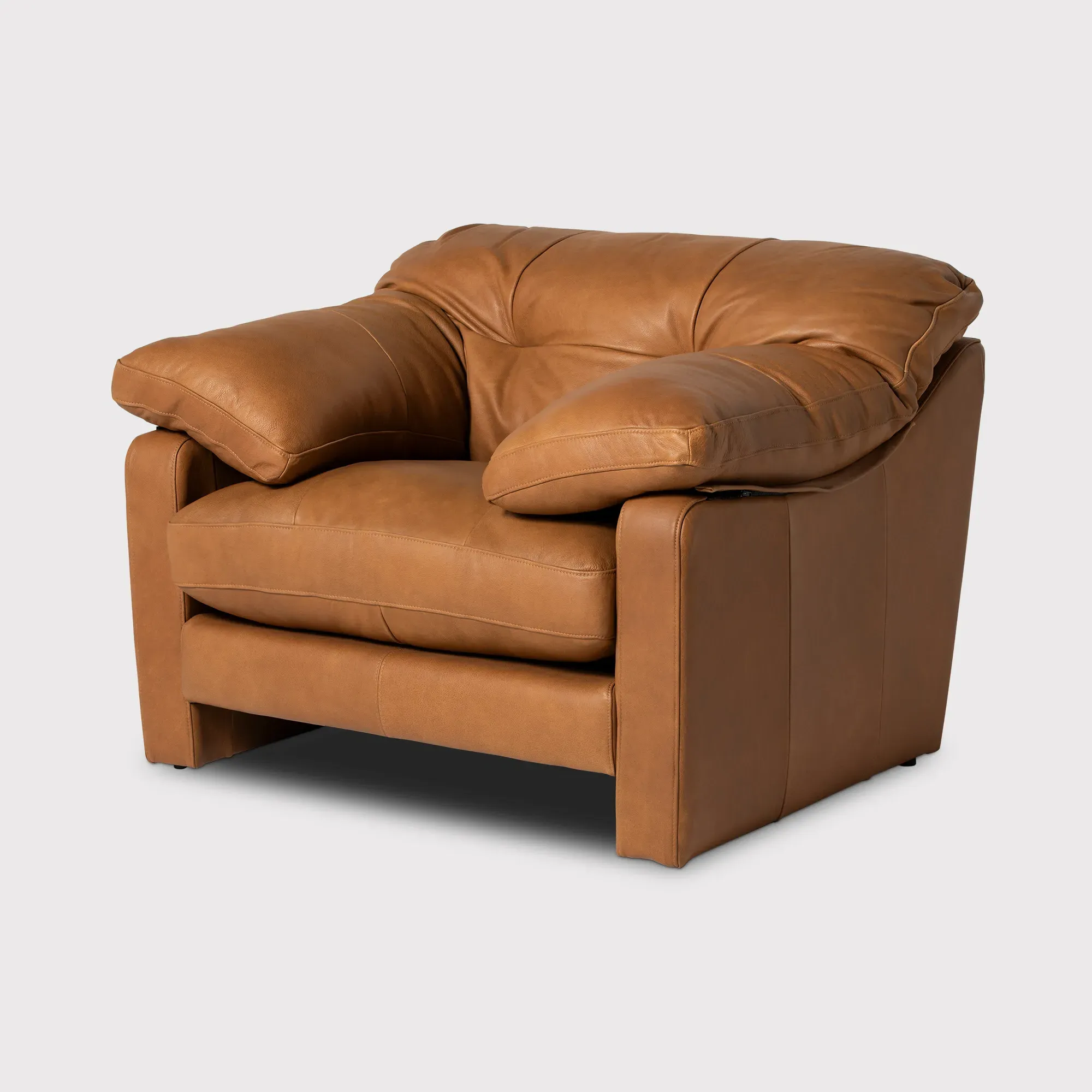 Penley Lounge Armchair - Brown, Leather