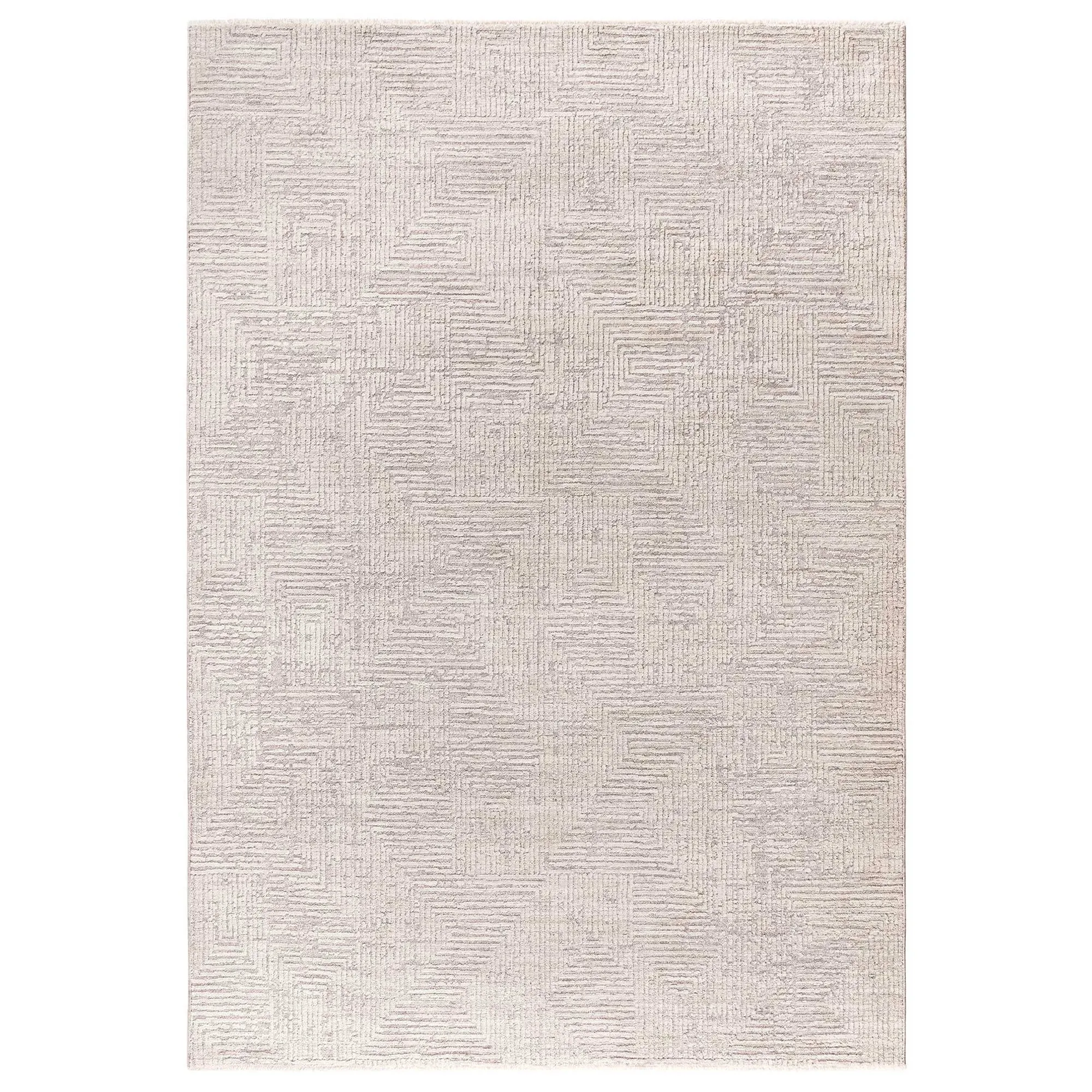 Perie Greige Square Rug - Neutral, Polyester