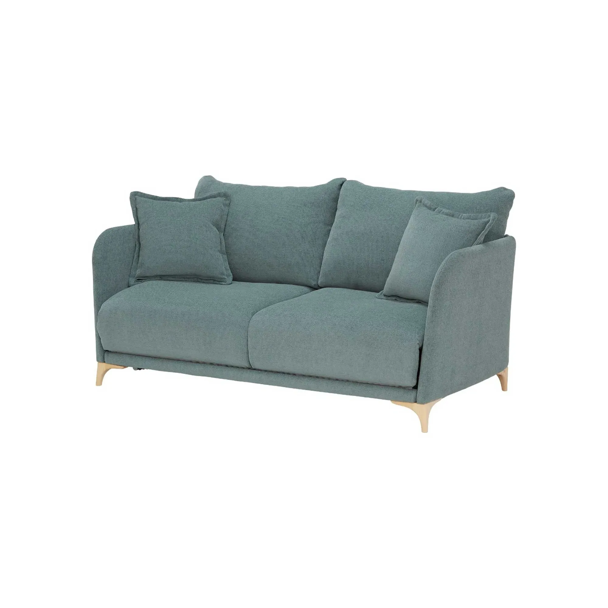 Perle 3-Seater Sofa Bed Curved - Teal, Fabric