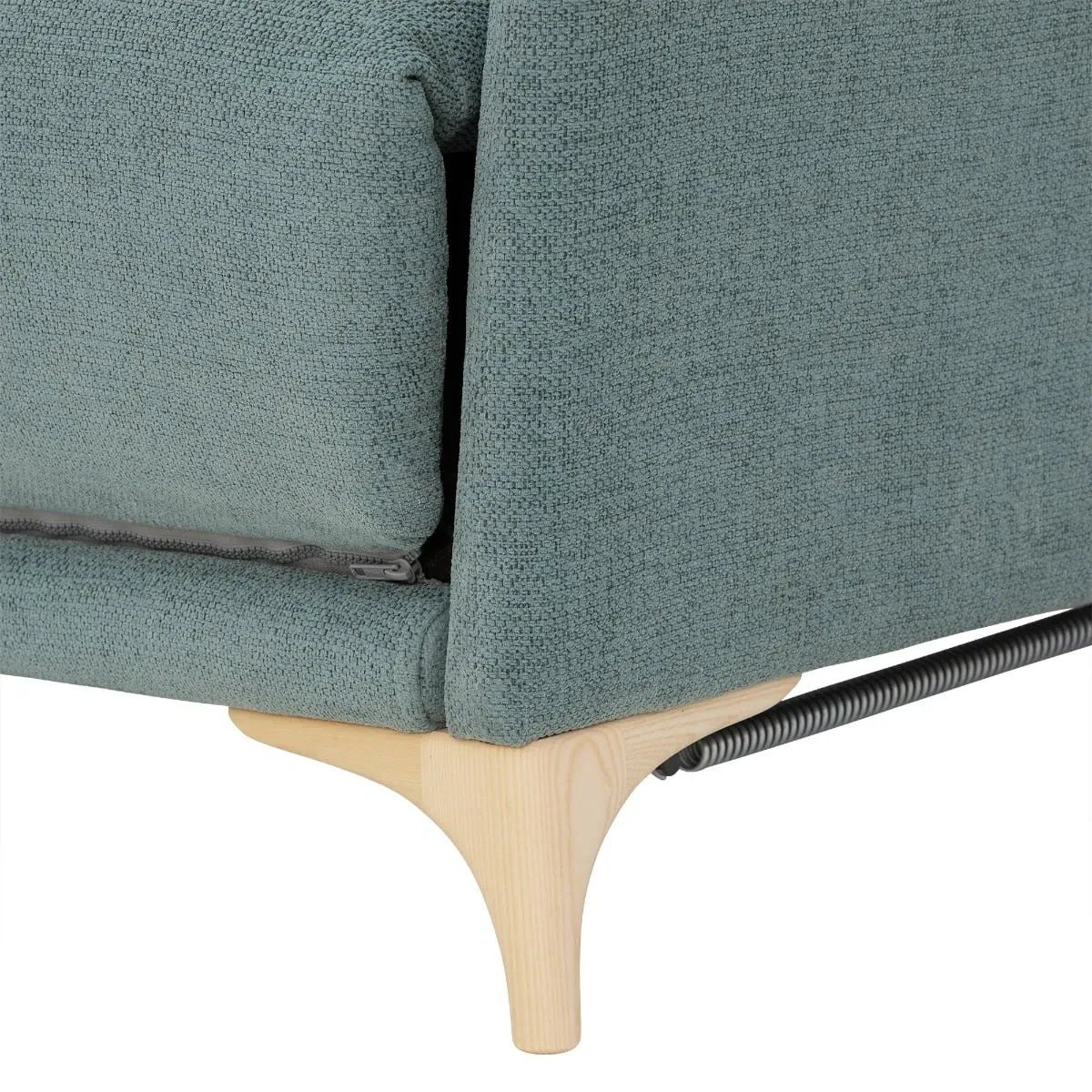 Perle 3-Seater Sofa Bed Curved - Teal, Fabric