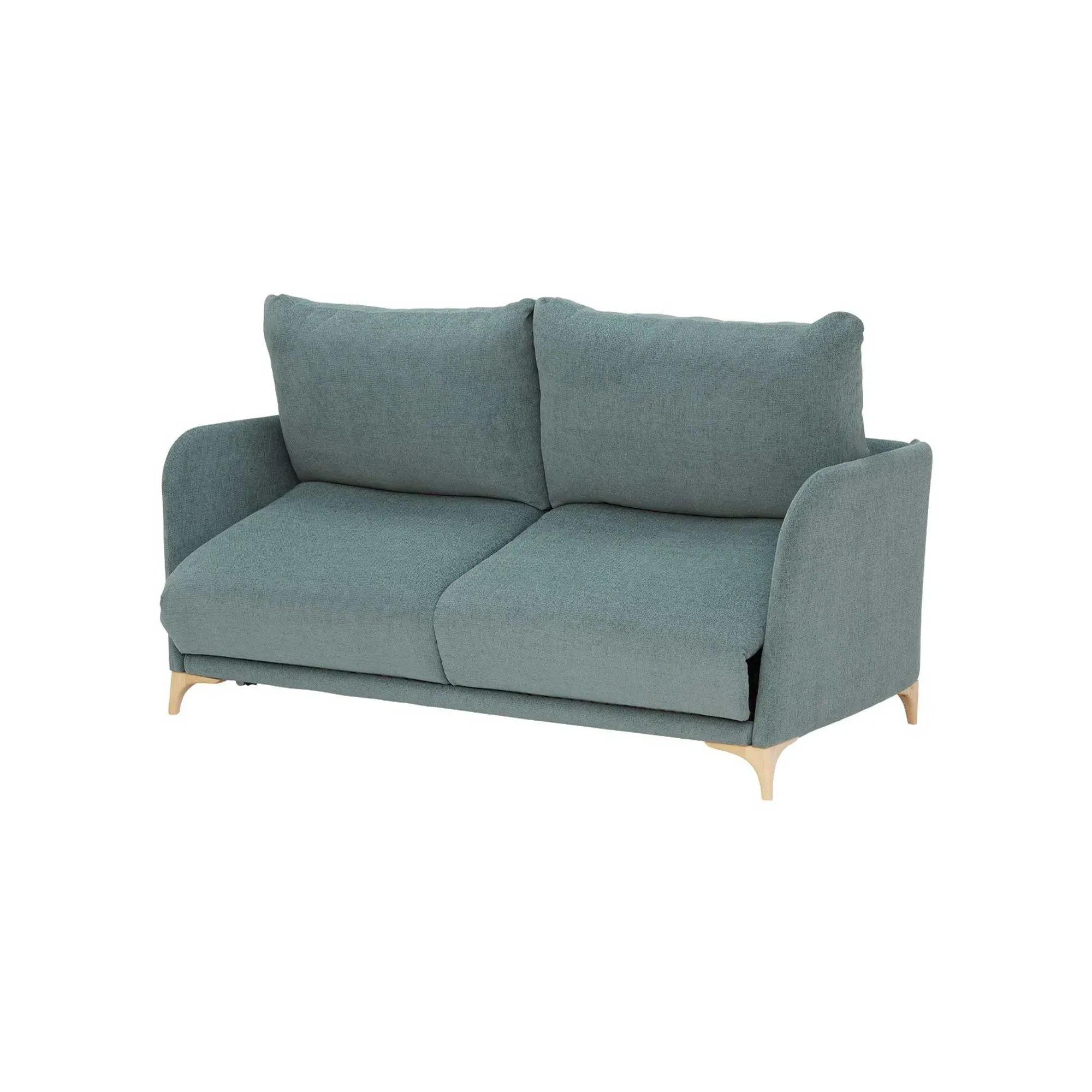 Perle 3-Seater Sofa Bed Curved - Teal, Fabric