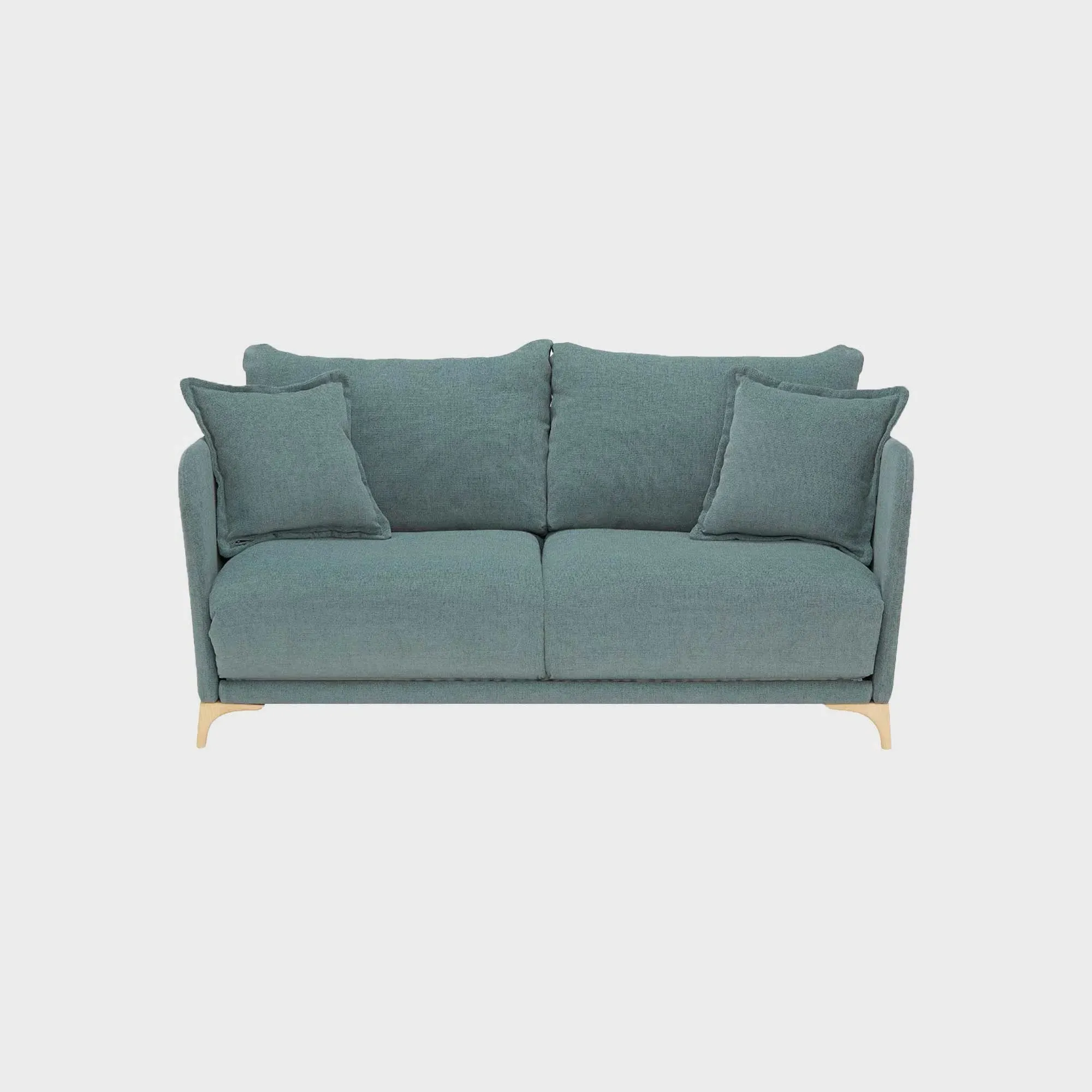 Perle 3-Seater Sofa Bed Curved - Teal, Fabric