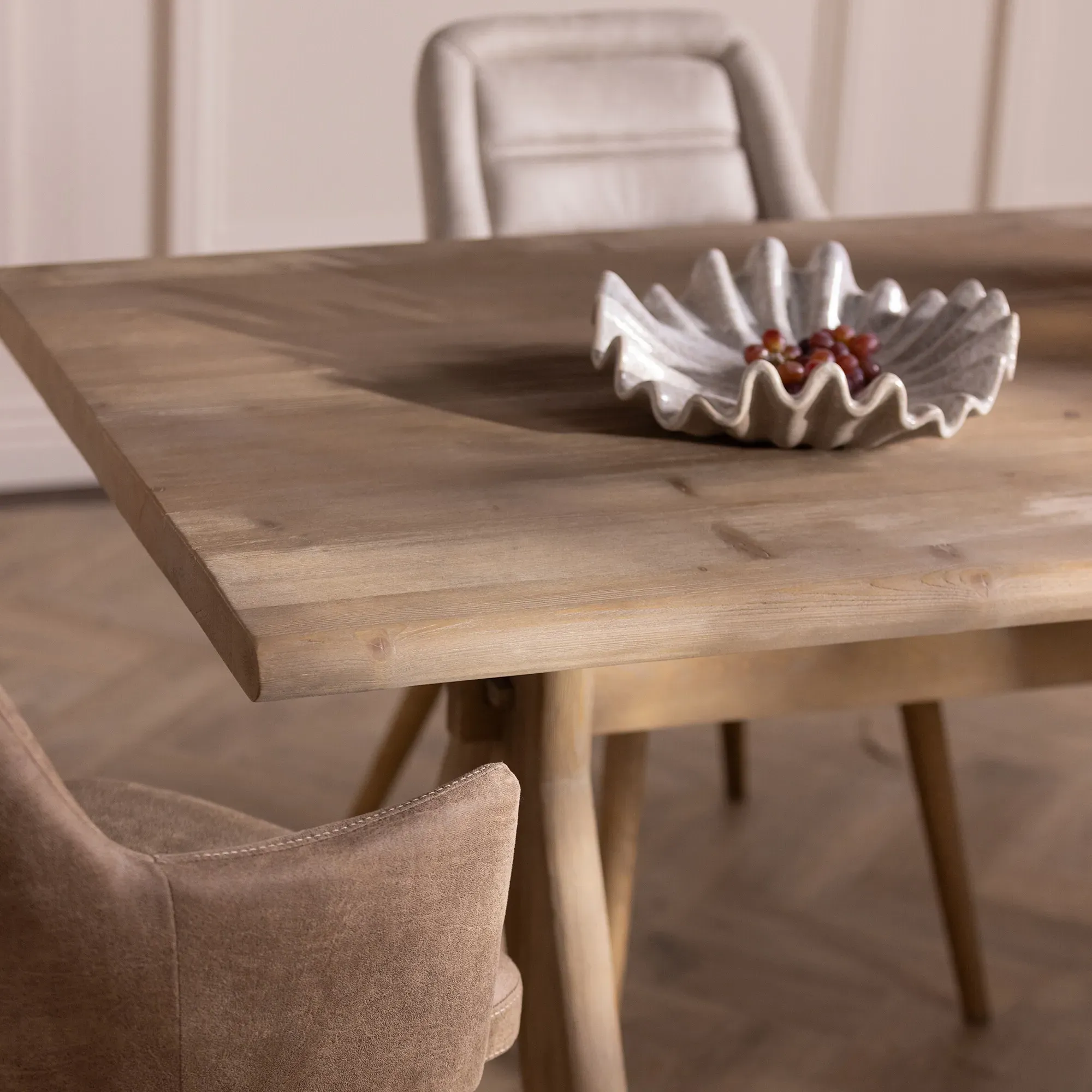 Perran Dining Table - Brown, Pine Wood