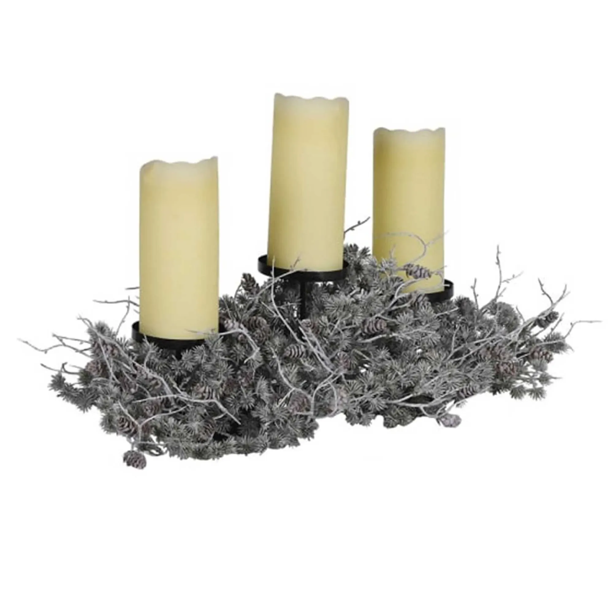 Pinecone Candle Centrepiece - Grey