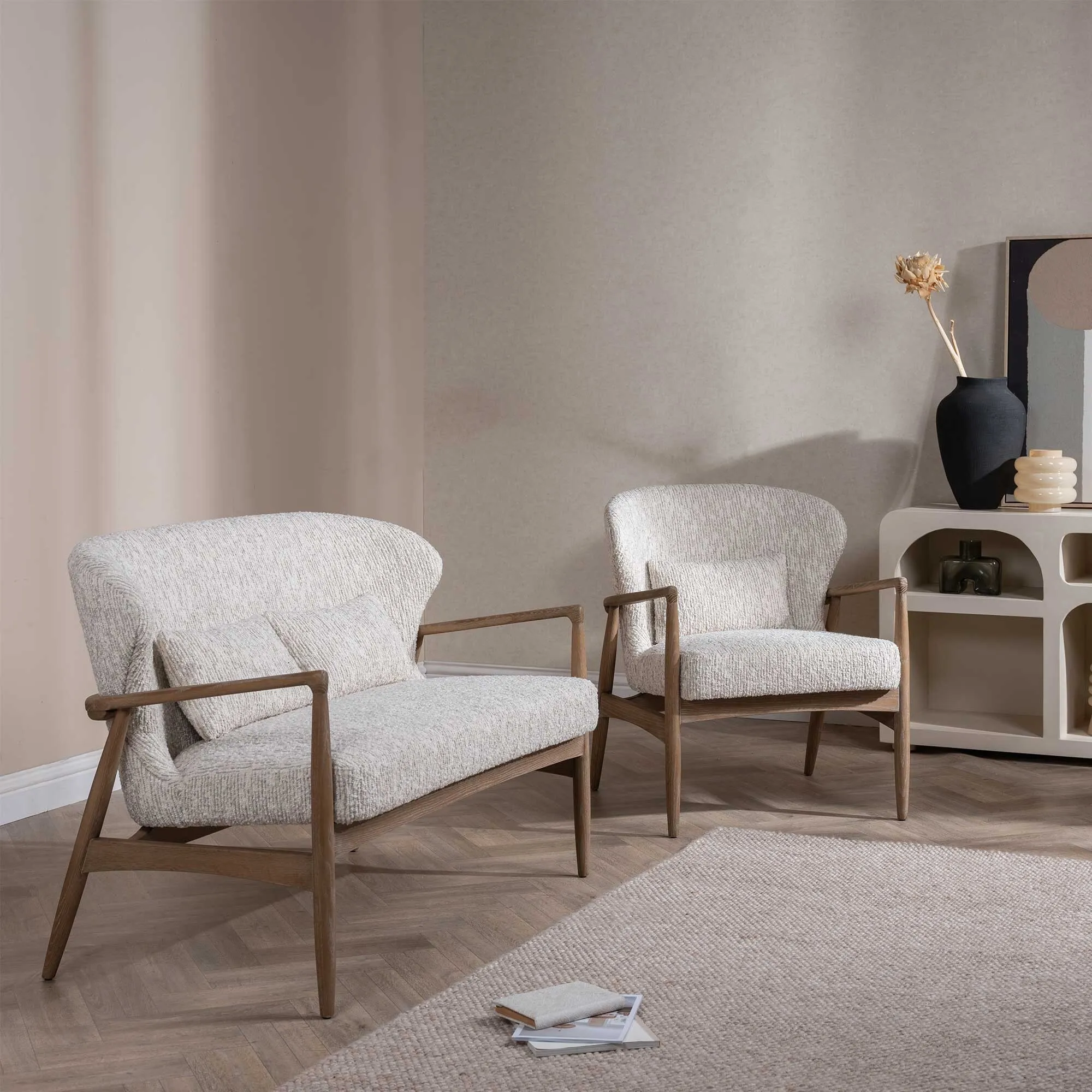 Pinter 2-Seater Sofa - Neutral, Boucle