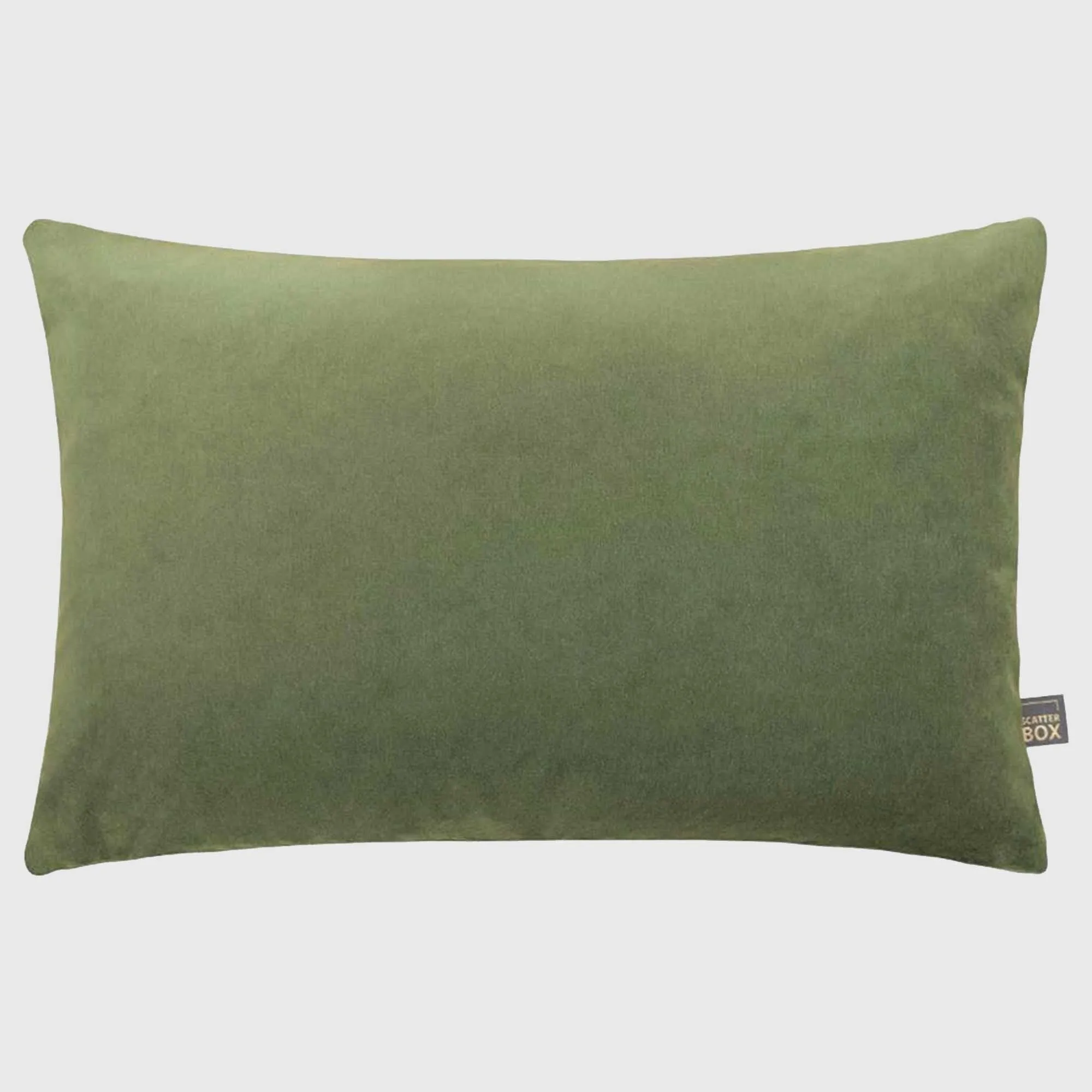 Plush Square Cushion - Green, Velvet image