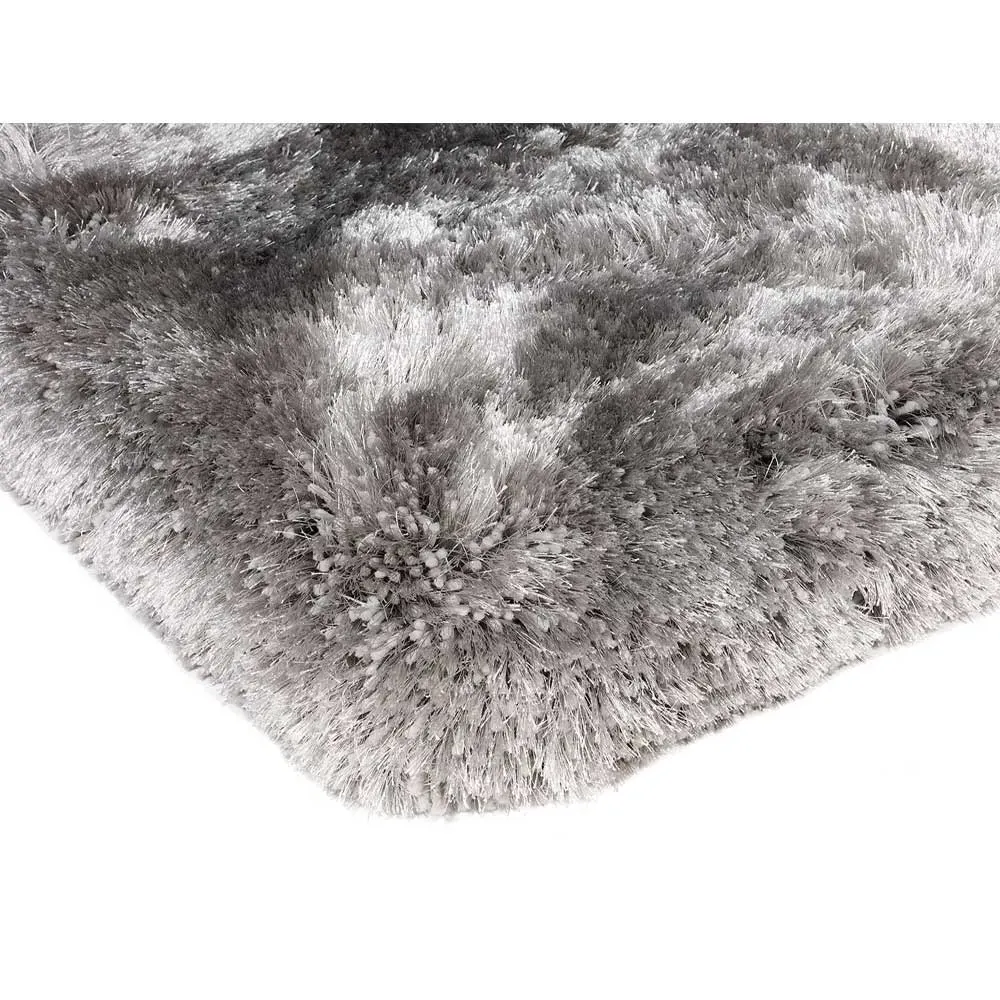 Plush Square Rug - Silver, Polyester