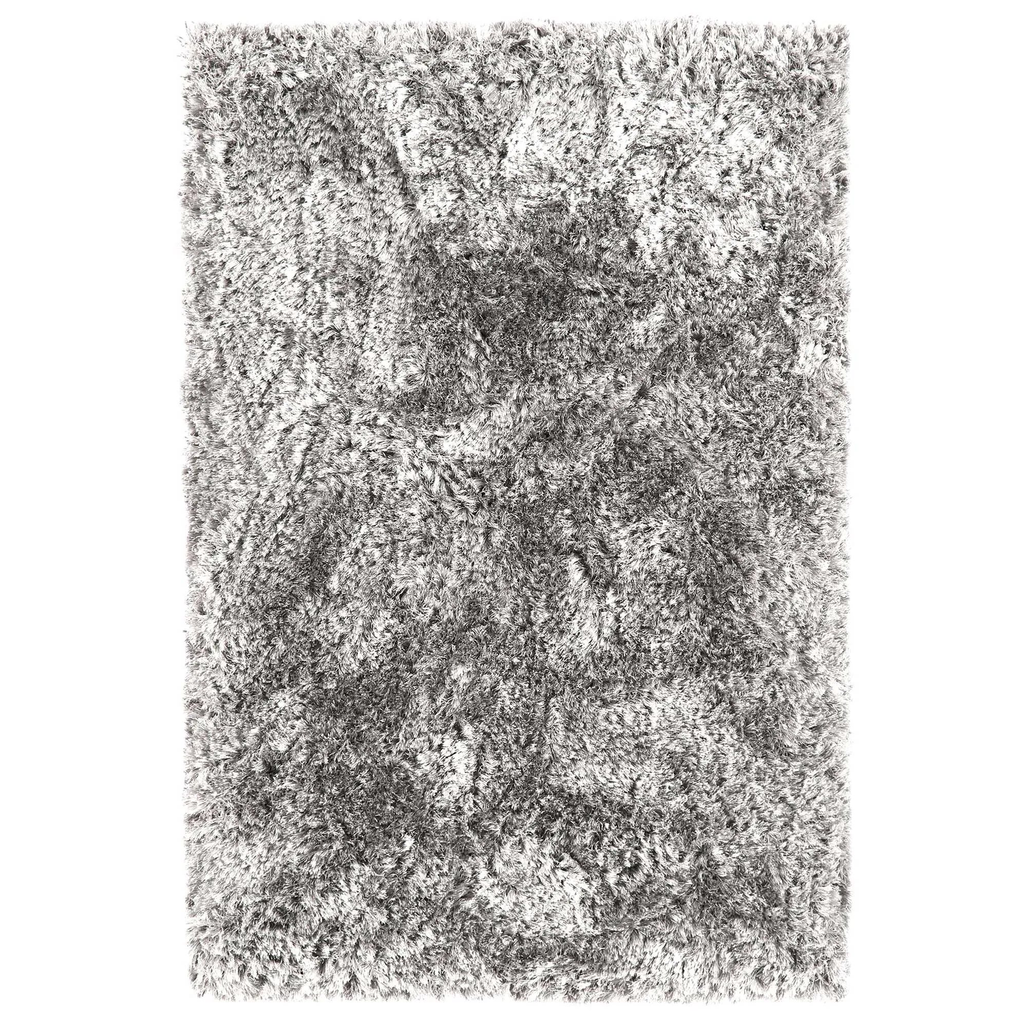 Plush Square Rug - Silver, Polyester