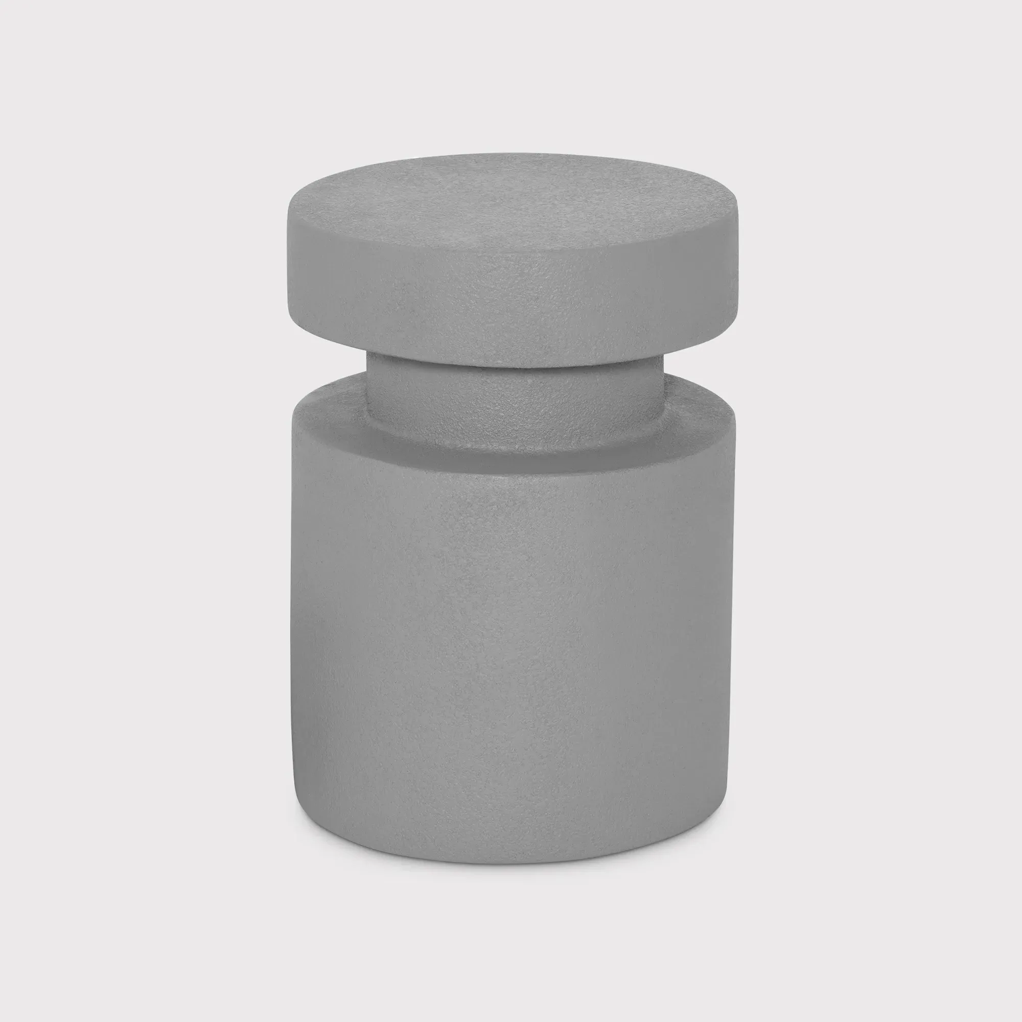Pori Round Stool - Grey, Fiberglass