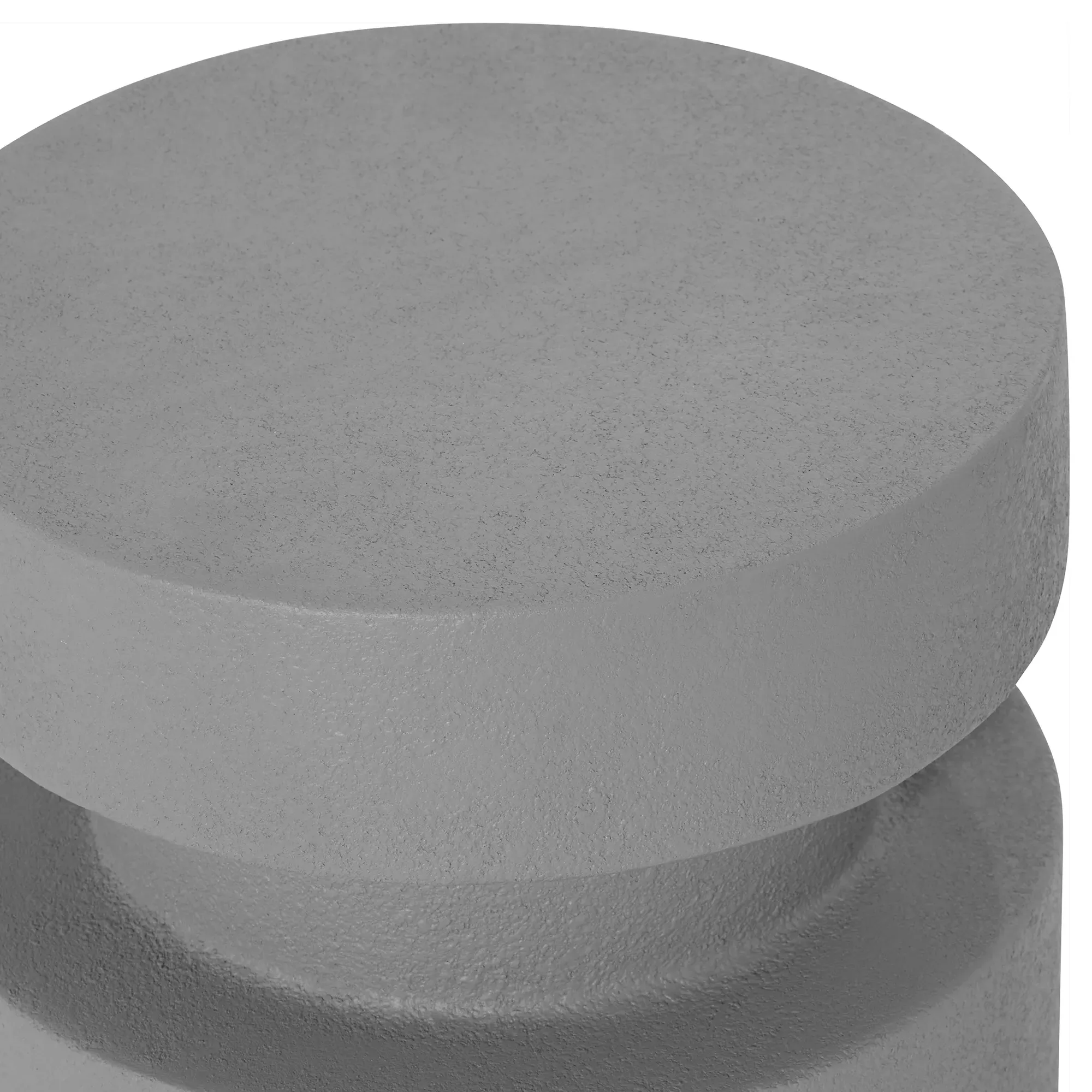 Pori Round Stool - Grey, Fiberglass