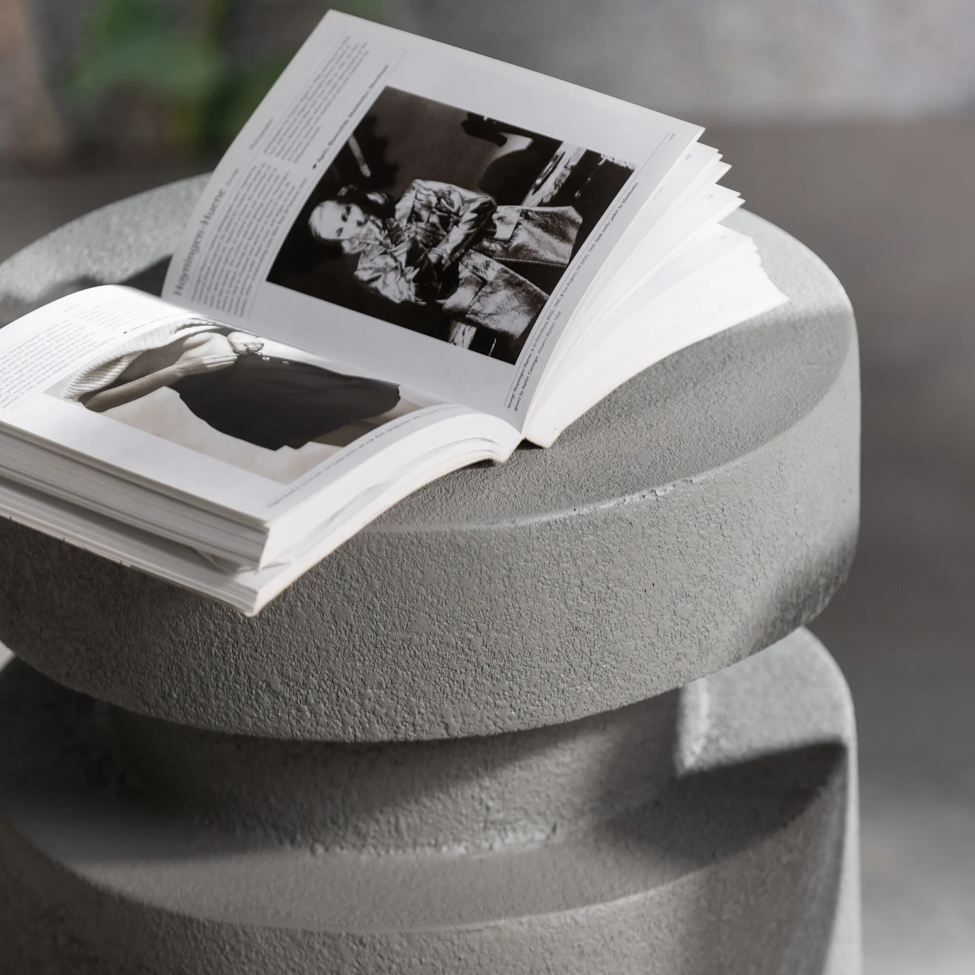 Pori Round Stool - Grey, Fiberglass