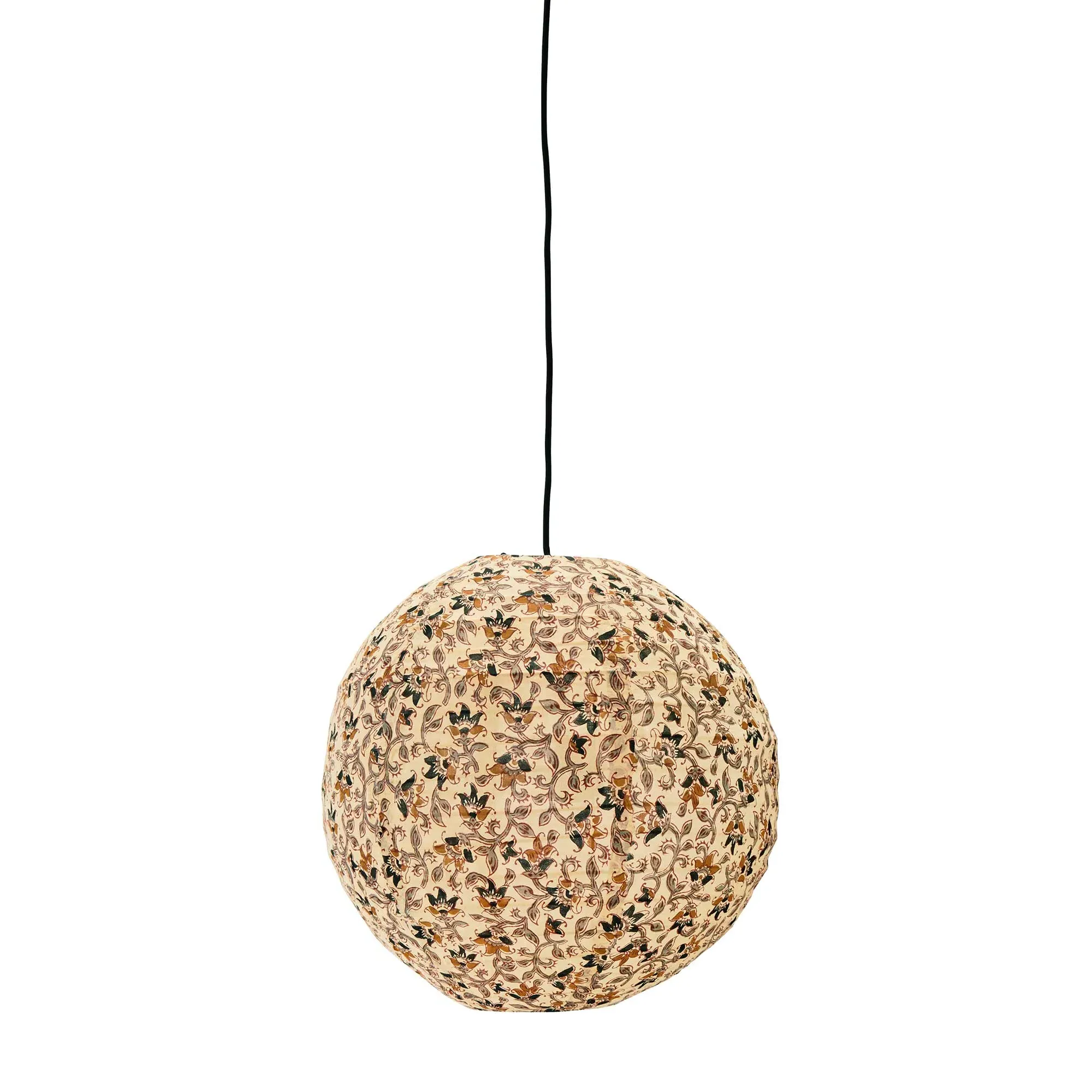 Printed Cotton Pendant Light - Neutral image