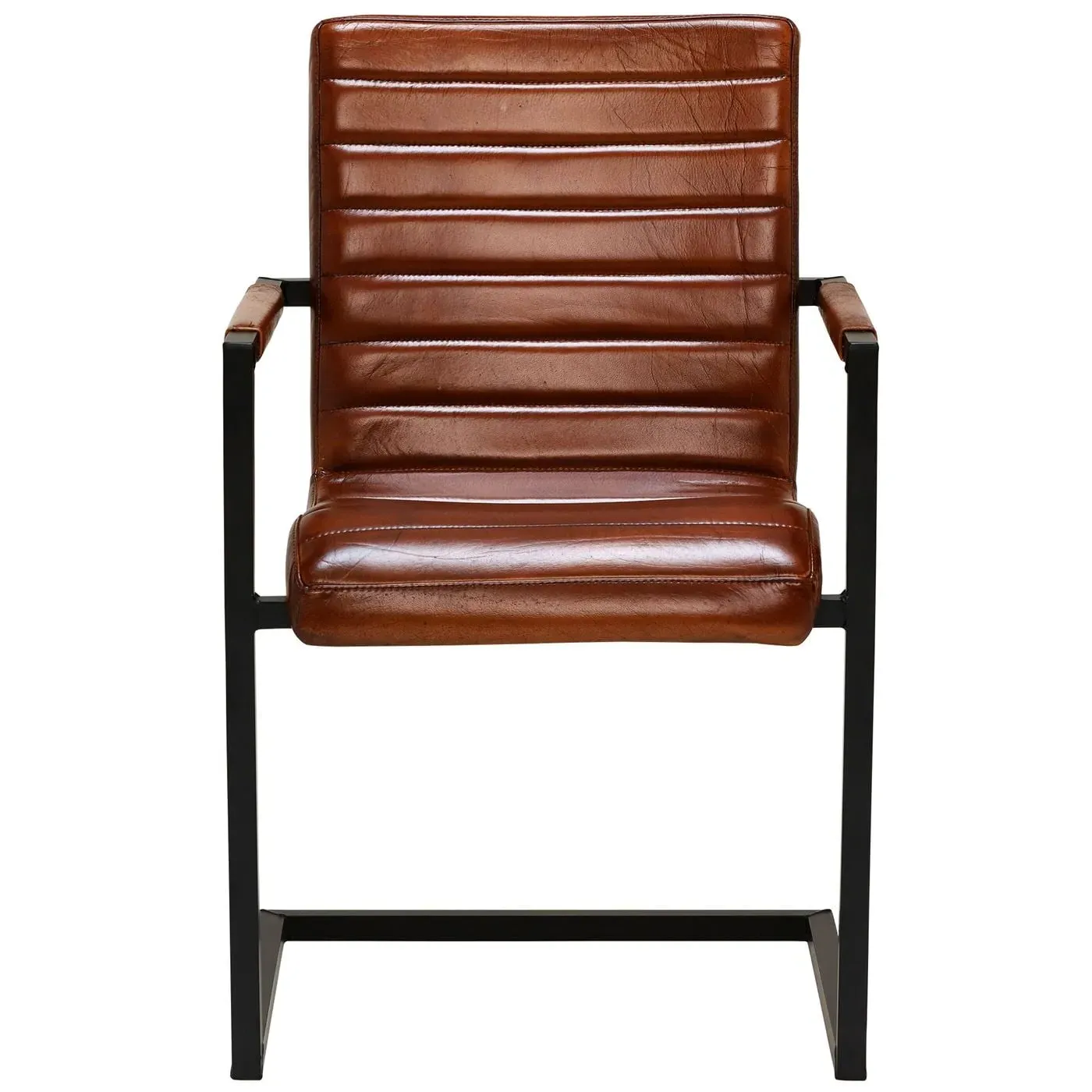 Pure Furniture Brutus Dining Chair with Arms - Brown, Leather