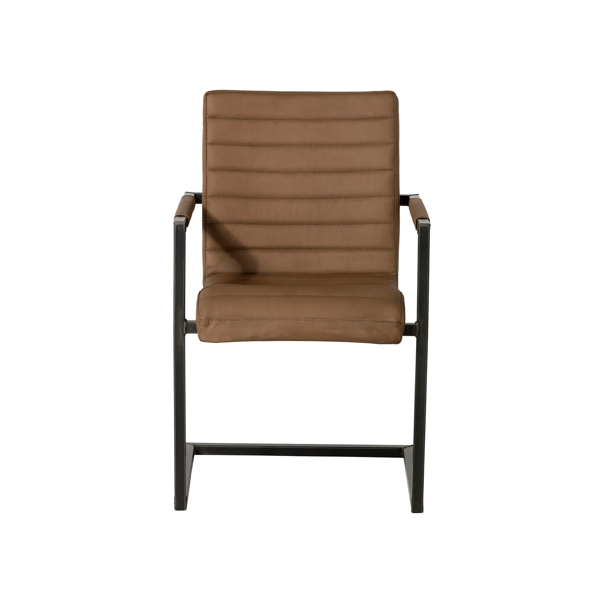 Pure Furniture Brutus Dining Chair with Arms - Brown, Leather