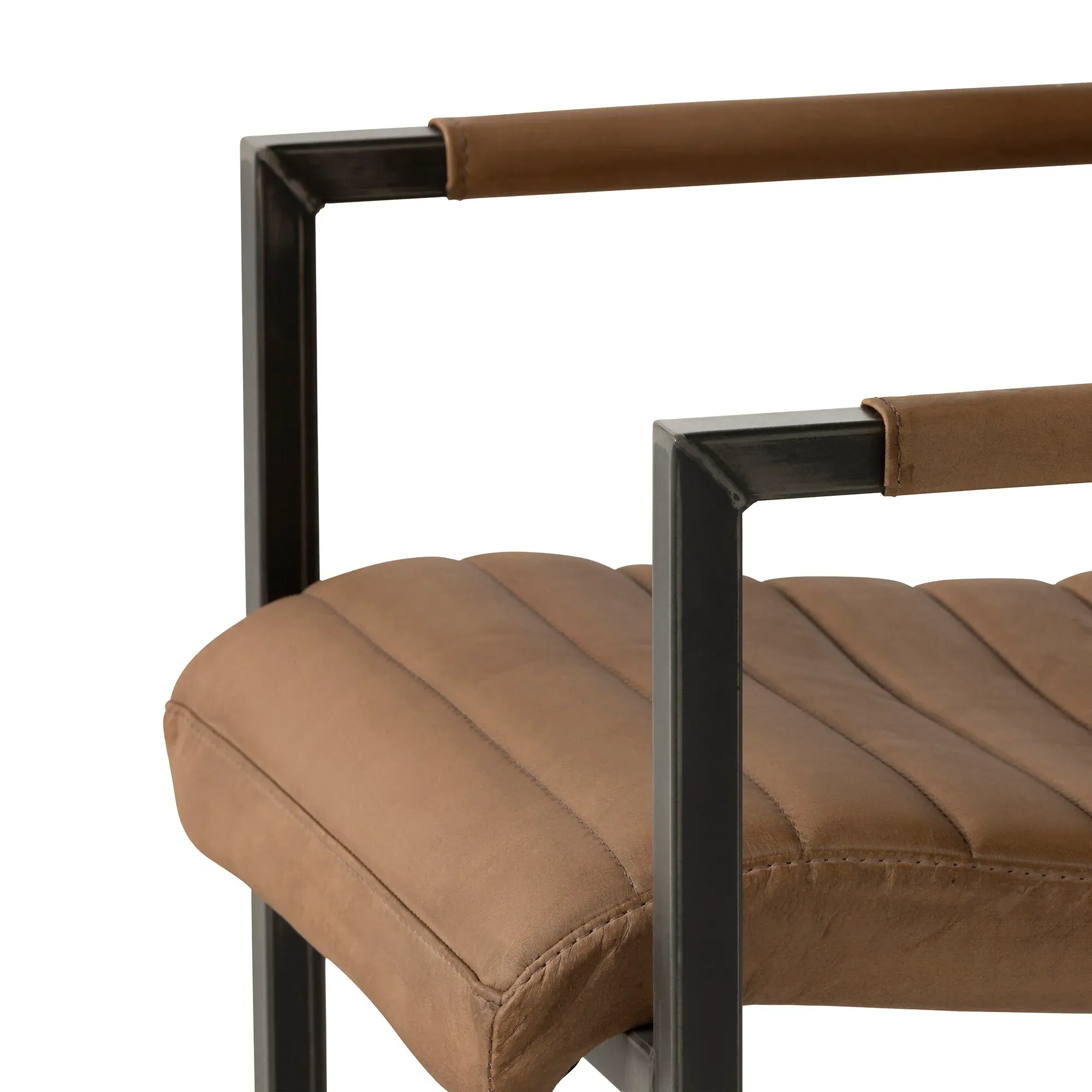 Pure Furniture Brutus Dining Chair with Arms - Brown, Leather