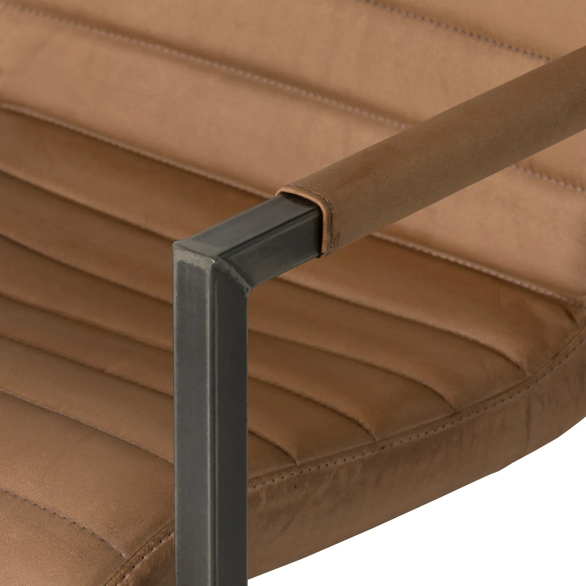 Pure Furniture Brutus Dining Chair with Arms - Brown, Leather