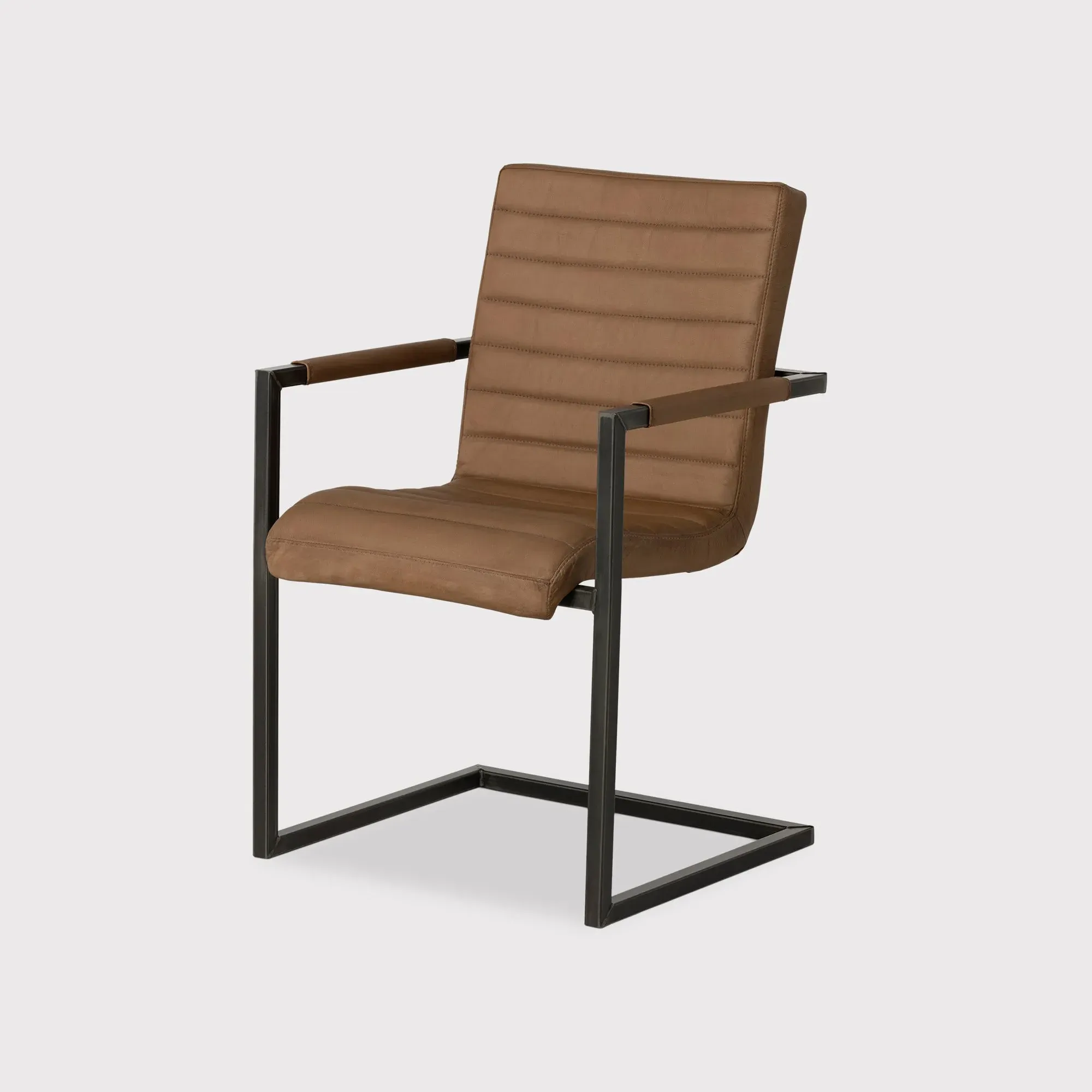 Pure Furniture Brutus Dining Chair with Arms - Brown, Leather