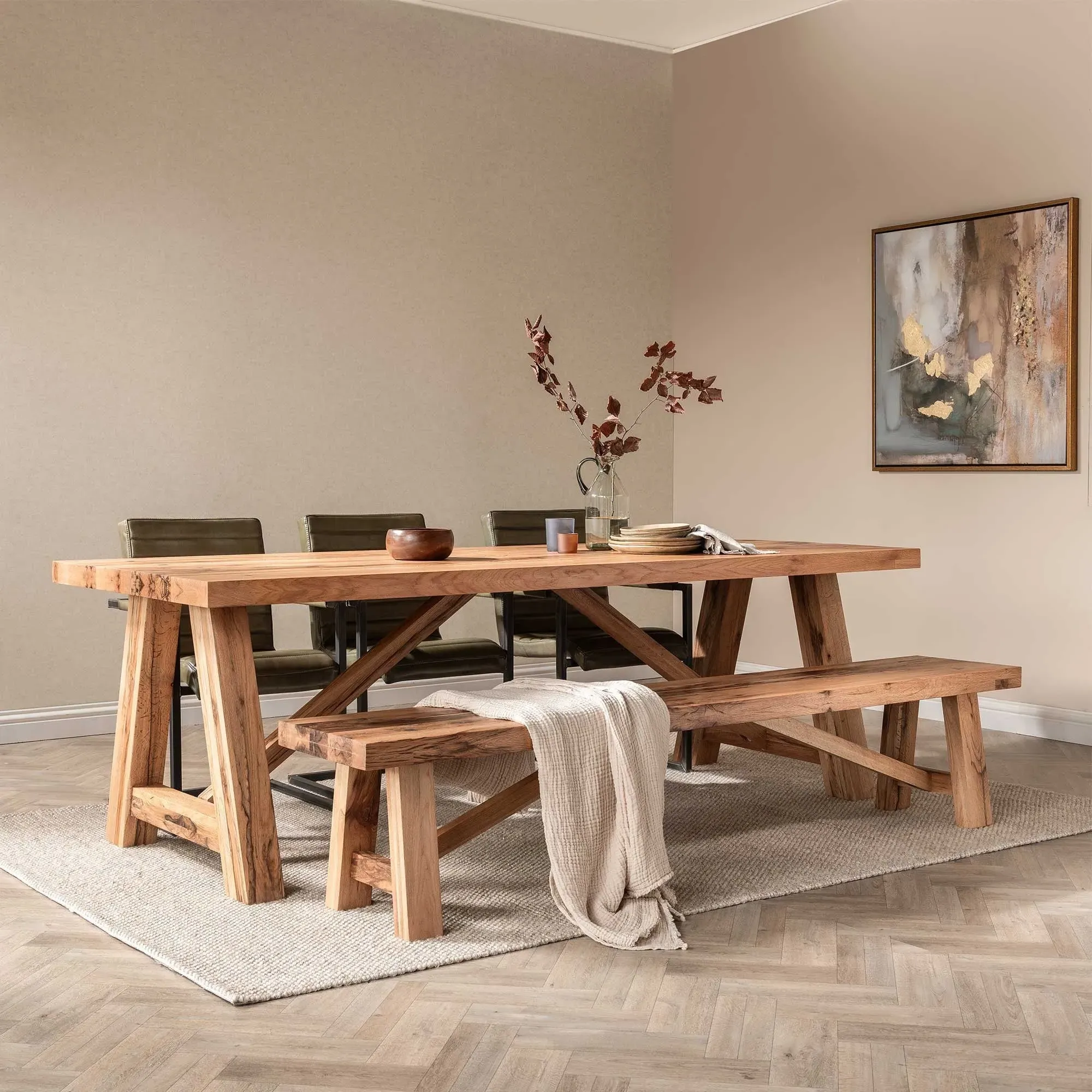 Pure Furniture Canterbury 240cm Dining Table - Brown, Oak